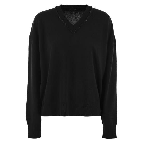Fabiana Filippi FABIANA FILIPPI Women Sweater MAD214F015I947 BLACK Size S / US 4 / IT 40 - 1 Thumbnail