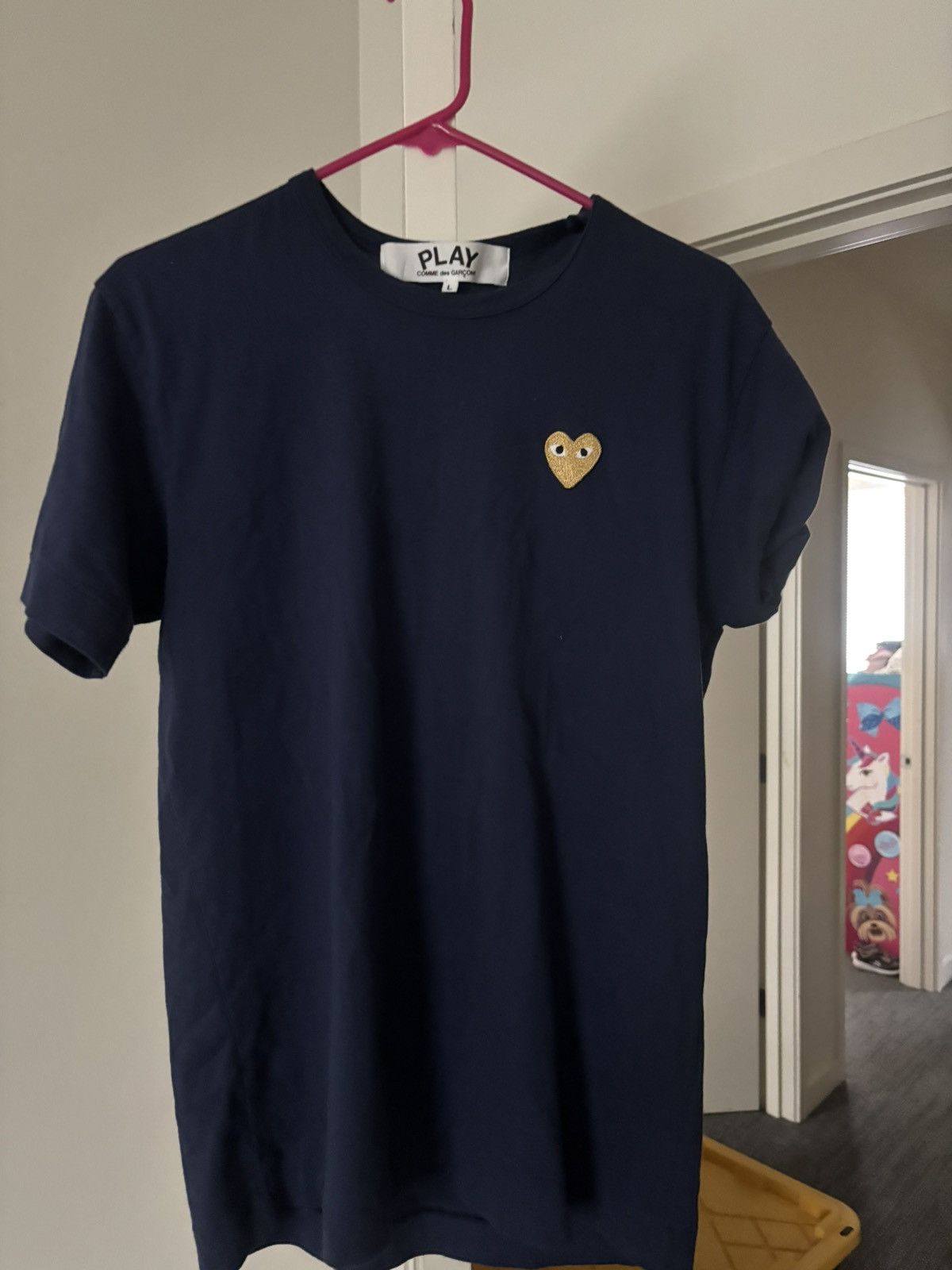 Comme des Garcons Navy heart shirt Size US L / EU 52-54 / 3 - 1 Thumbnail