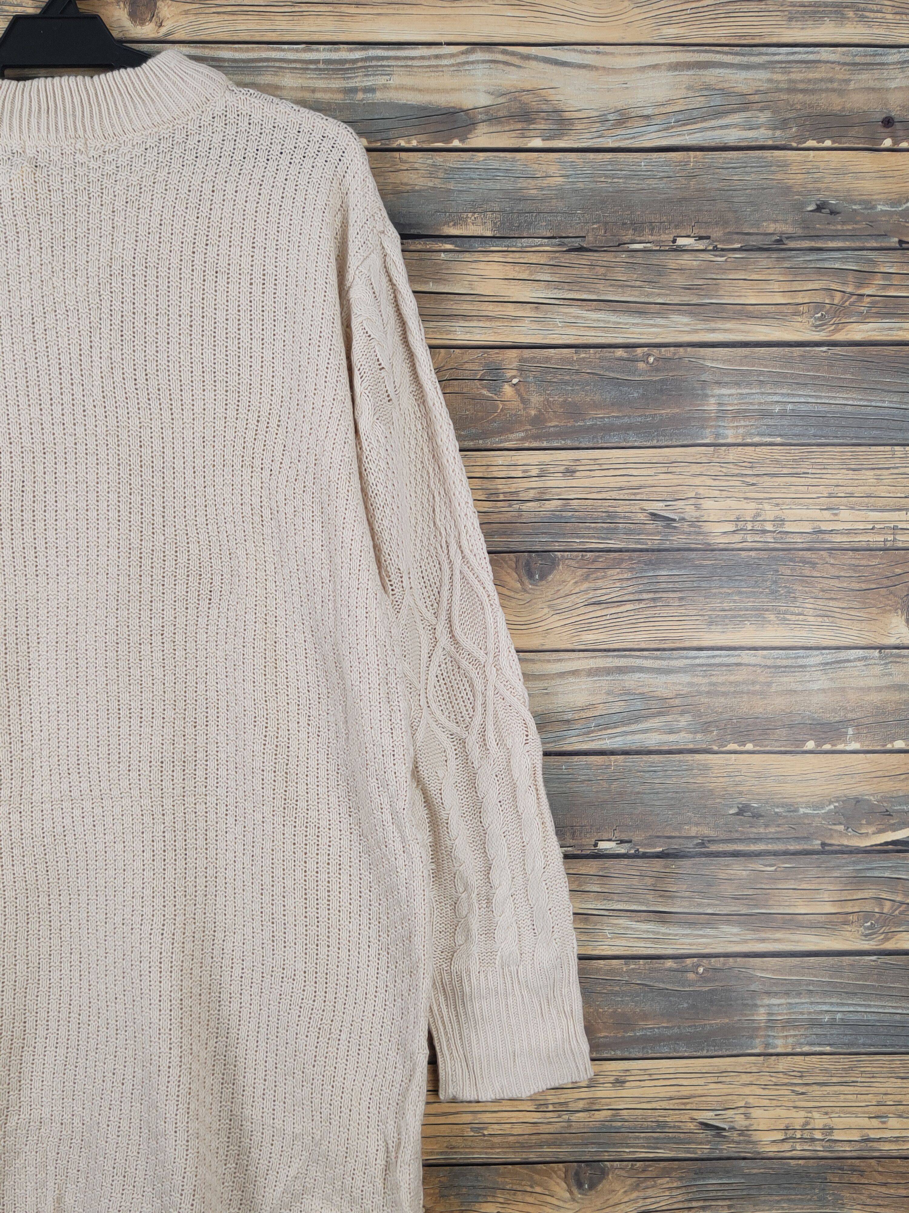 Aran Isles Knitwear Earth Music & Ecology Beige Knitwear Long Sweatshirts #W1140 Size XL / US 12-14 / IT 48-50 - 10 Thumbnail