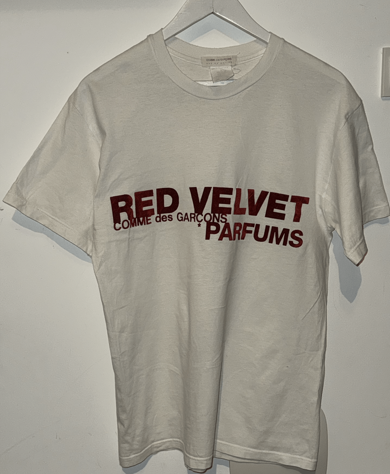 Comme des Garçons Velvet Red Perfume T-shirt Vintage RARE