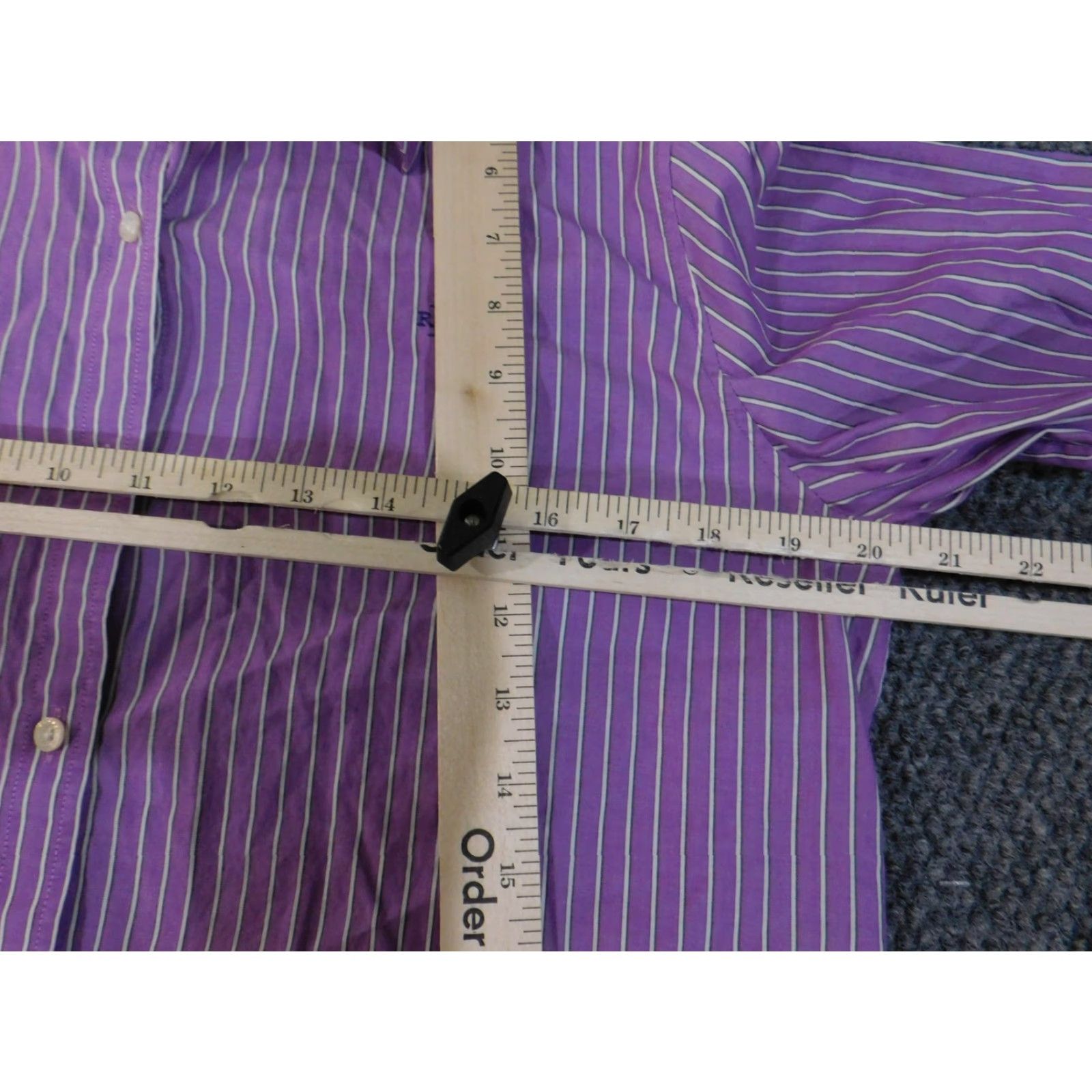 Ralph Lauren Lauren Ralph Lauren Shirt Mens Medium Purple Striped Button Up Long Sleeve Dress Shirt Classic Fit Size US M / EU 48-50 / 2 - 6 Thumbnail