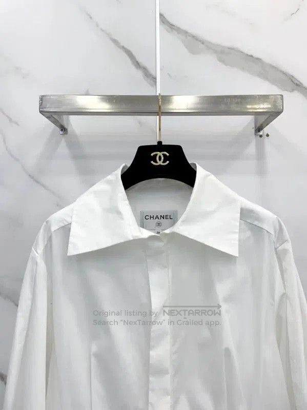 Chanel Chanel White Cotton Long Sleeve Top . Size M / US 6-8 / IT 42-44 - 6 Thumbnail