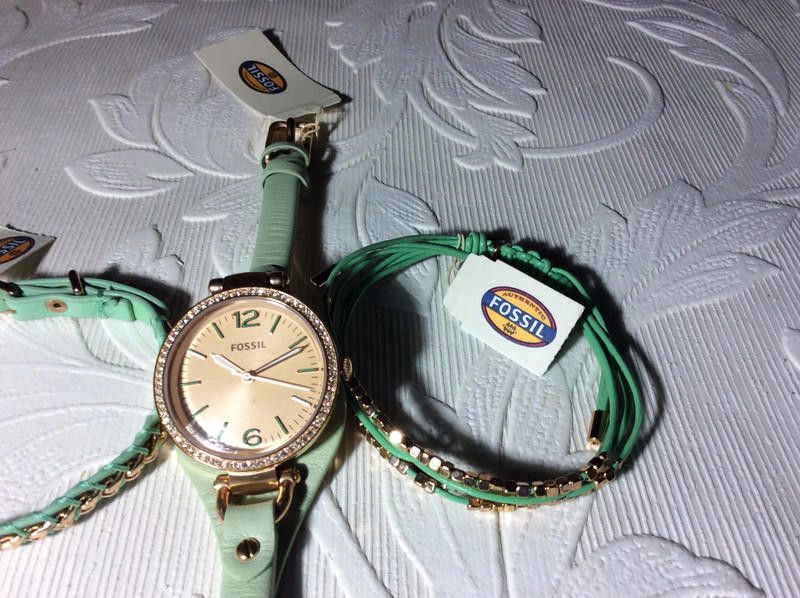Fossil Fossil Women's Georgia green Watch with two leather braclete Size ONE SIZE - 2 Thumbnail