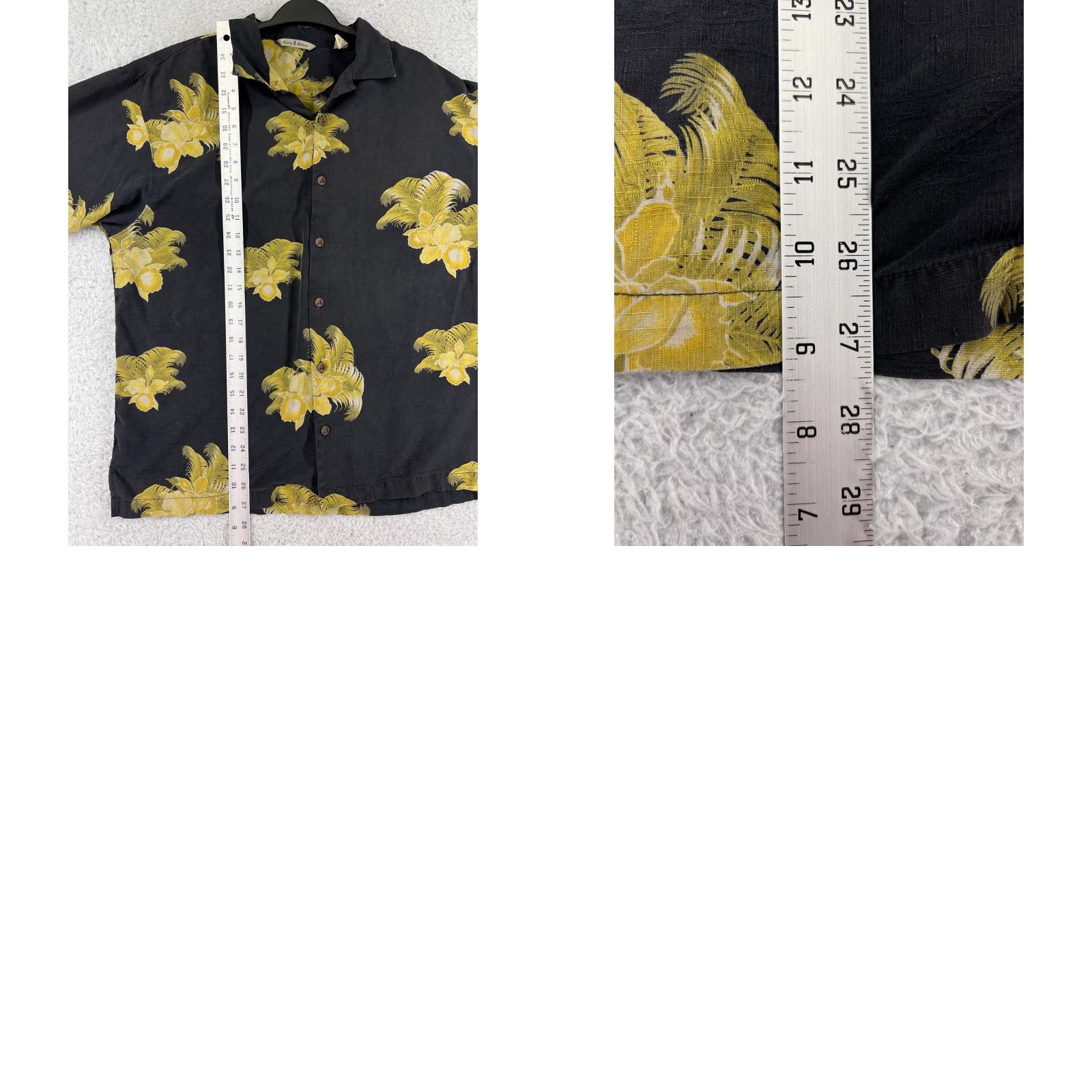 Tommy Bahama Tommy Bahama Shirt Men Large Black Yellow Floral Hawaiian 100% Silk Beach Resort Shirt Adult Large Black Floral Hawaii Aloha Resort Mens Size US L / EU 52-54 / 3 - 9 Thumbnail