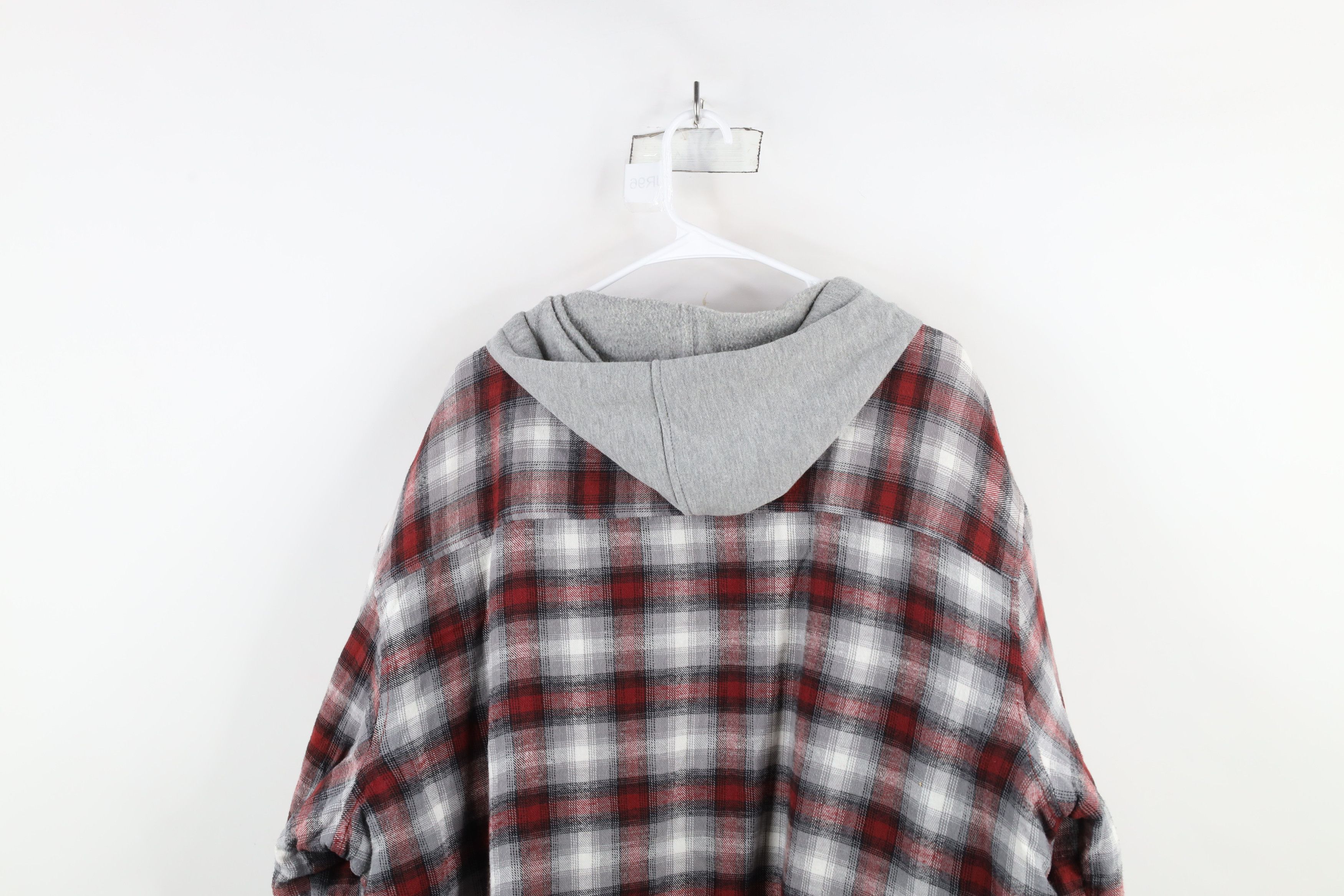 Vintage Vintage 90s Streetwear Flannel Hooded Full Zip Shirt Jacket Size US XXL / EU 58 / 5 - 11 Thumbnail