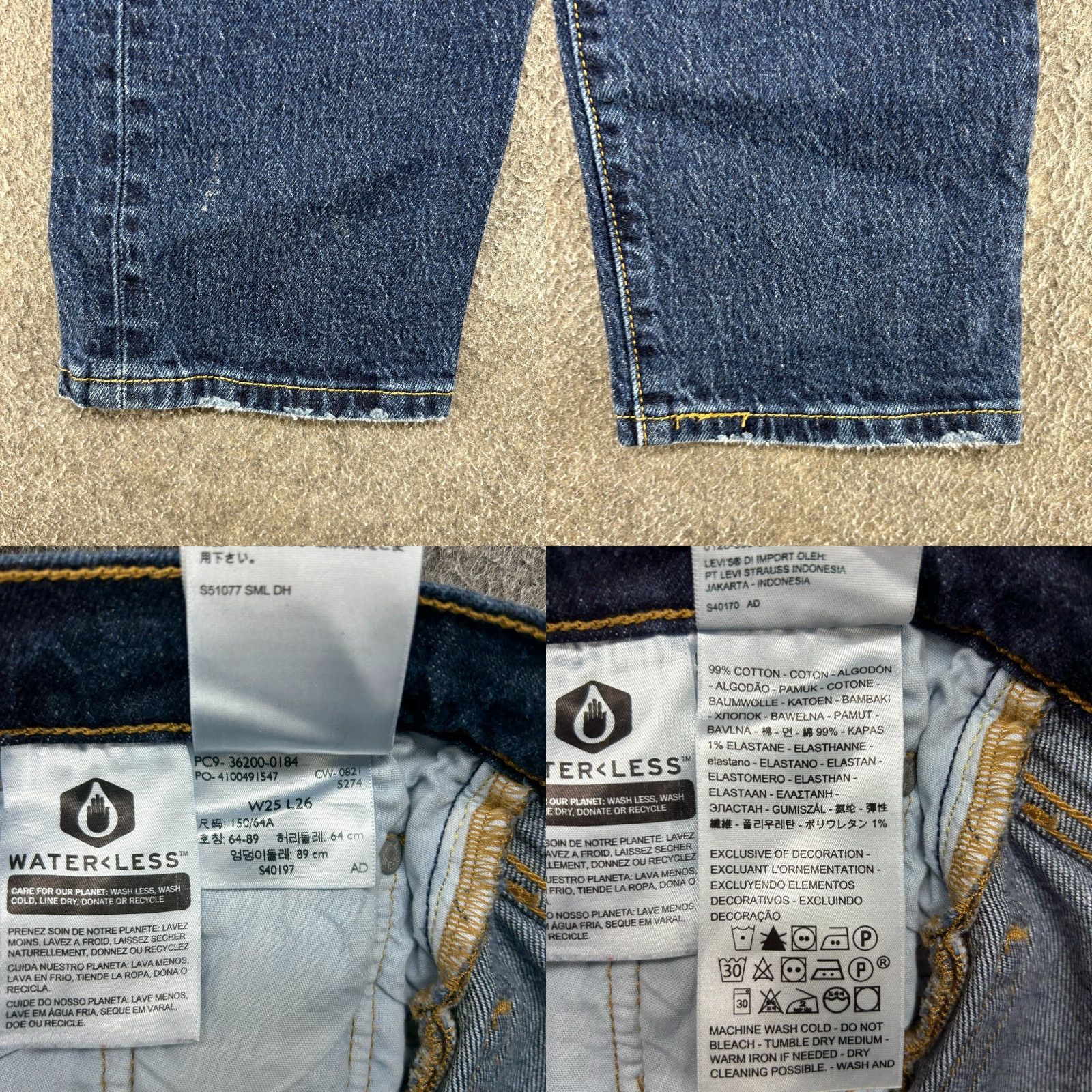 Levi's Levi's 501 Jeans Womens Blue Regular Straight Leg Dark Wash Button Fly 25x26 Vintage No 90s Retro Distressed Jeans Womens Size 42" / US 20 - 8 Thumbnail