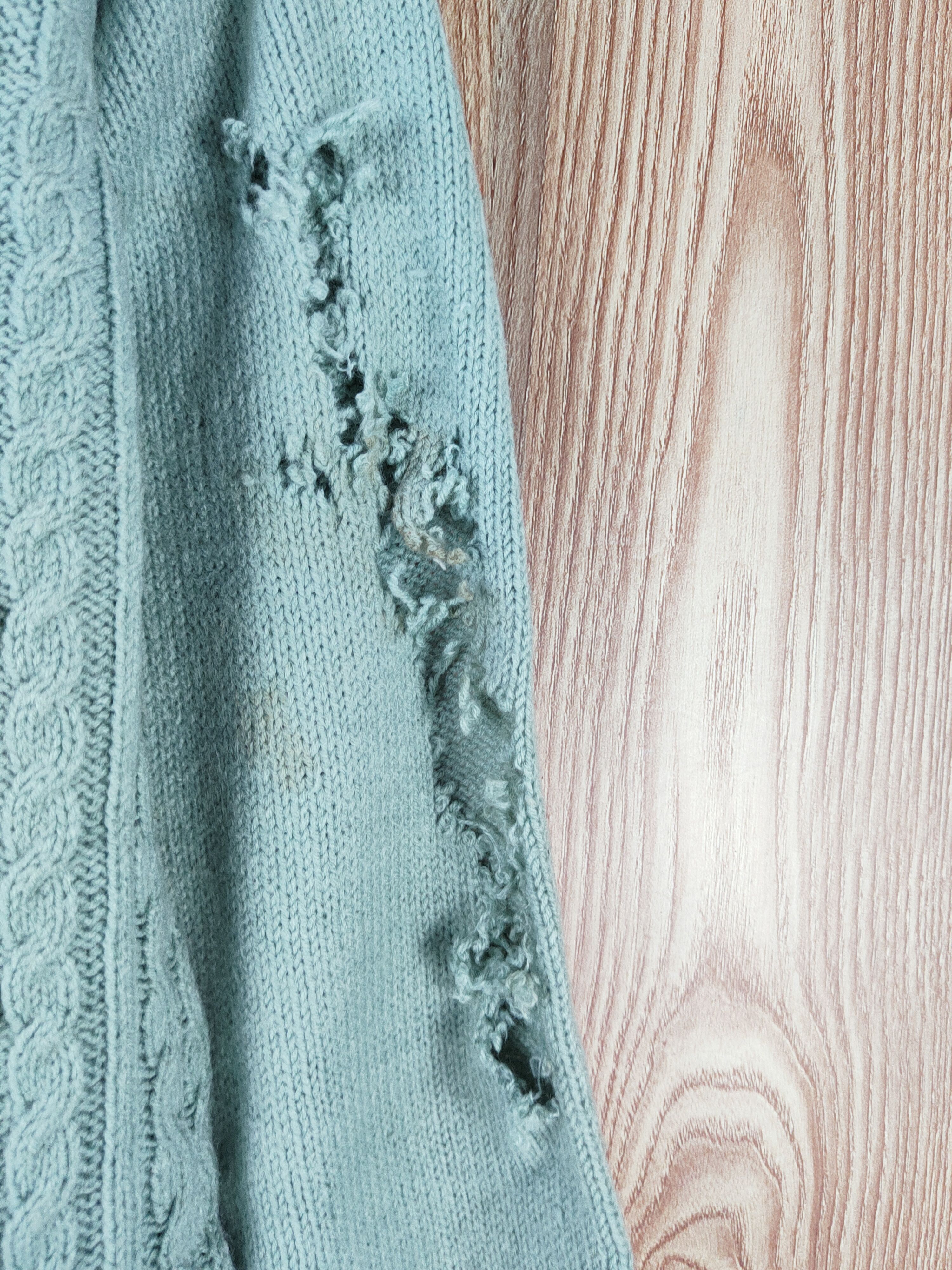 Japanese Brand × Vintage L& Beautiful Green Ripped Knitwear Cardigan #w875 Size M / US 6-8 / IT 42-44 - 8 Thumbnail