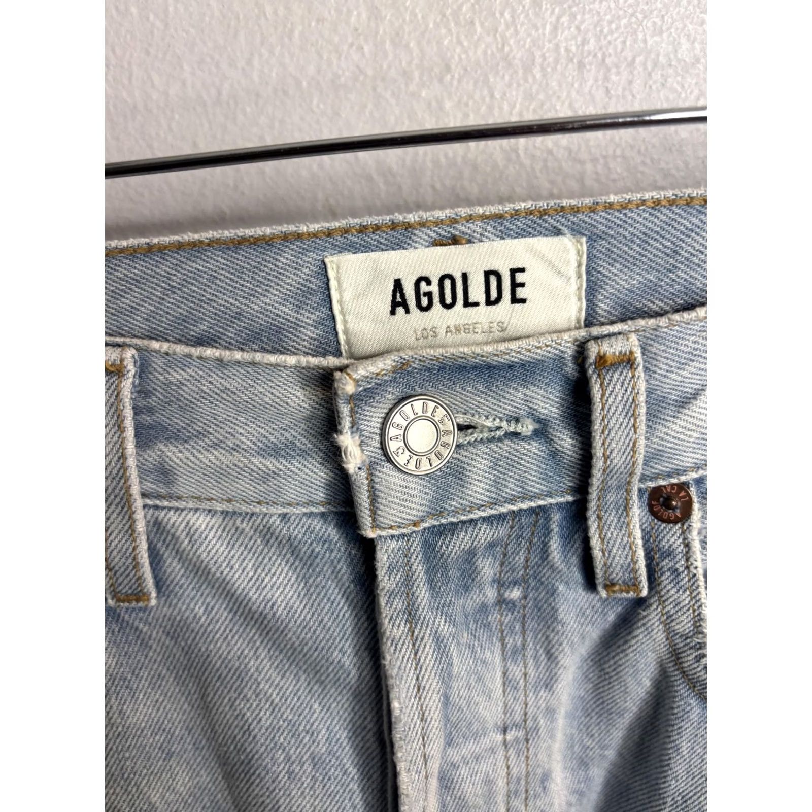 Agolde VINTAGE AGOLDE 90s Pinch Jeans Womens 29 Blue Light Wash Mom Fit Button Fly Denim Ladies Size 29" - 3 Thumbnail