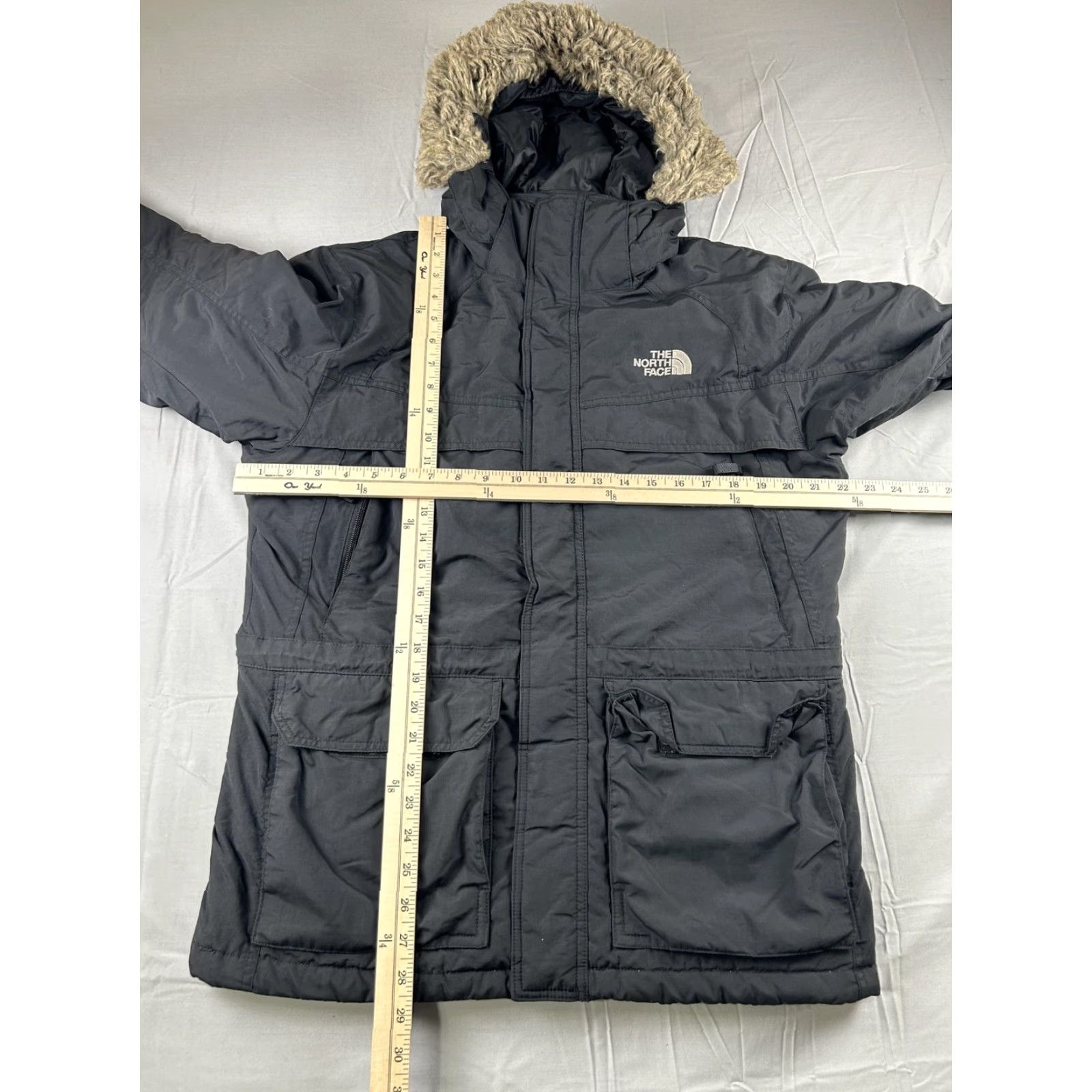 The North Face The North Face HyVent 550 Down Hooded Parka Mens Small Black Fur Trim Zip Pockets Coat Jacket Size US S / EU 44-46 / 1 - 6 Thumbnail