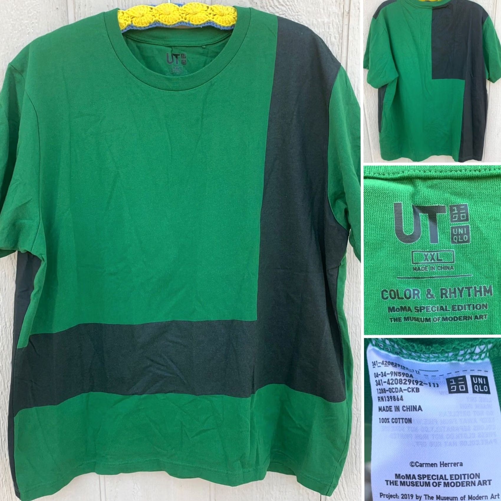 Uniqlo Uniqlo T-Shirt Geometric Color & Rythm MoMA Special Edition XXL Green Mens Crew Neck Short Sleeve Graphic Tee Size US XXL / EU 58 / 5 - 2 Thumbnail