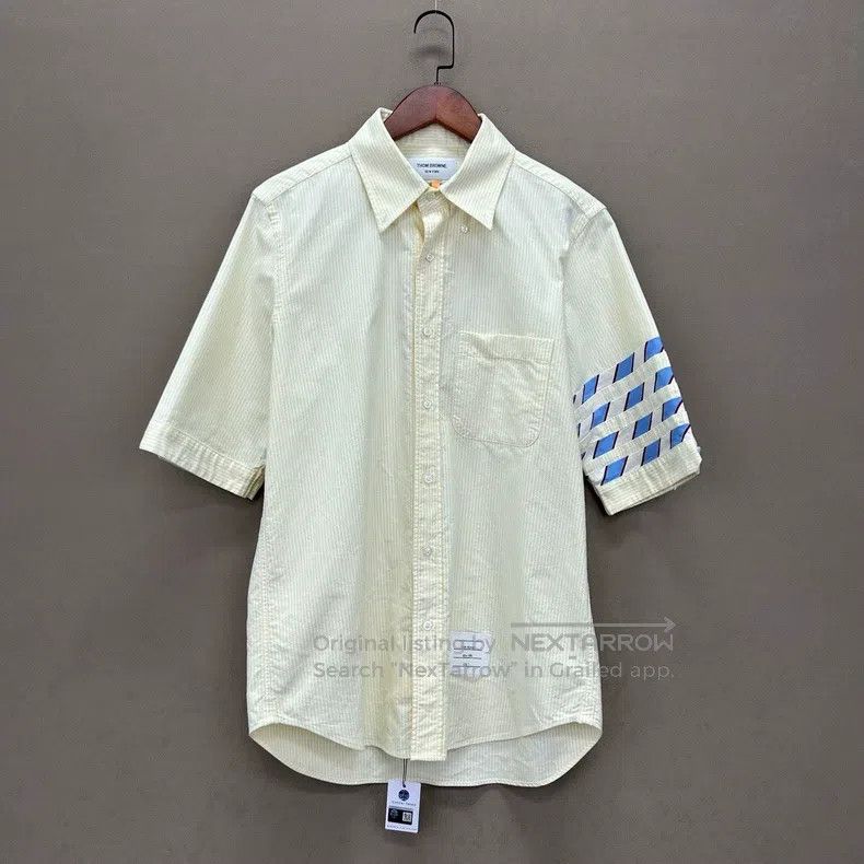 Thom Browne Thom Browne Beige Short Sleeve Shirt Size US M / EU 48-50 / 2 - 1 Thumbnail