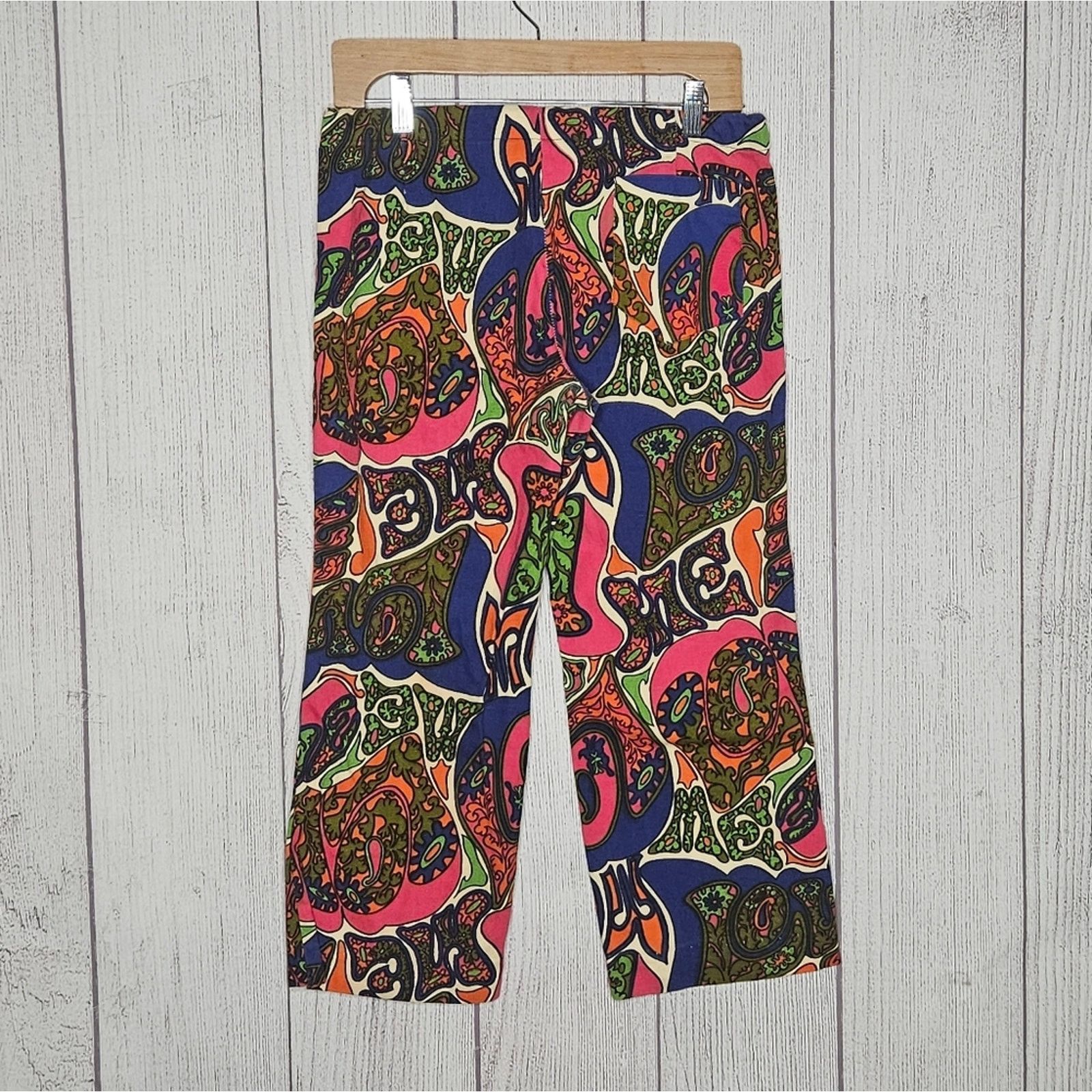 Jantzen × Vintage Amazing Psychedelic VTG 1960s Jantzen LOVE ME Cropped Pants Size 31" - 3 Thumbnail