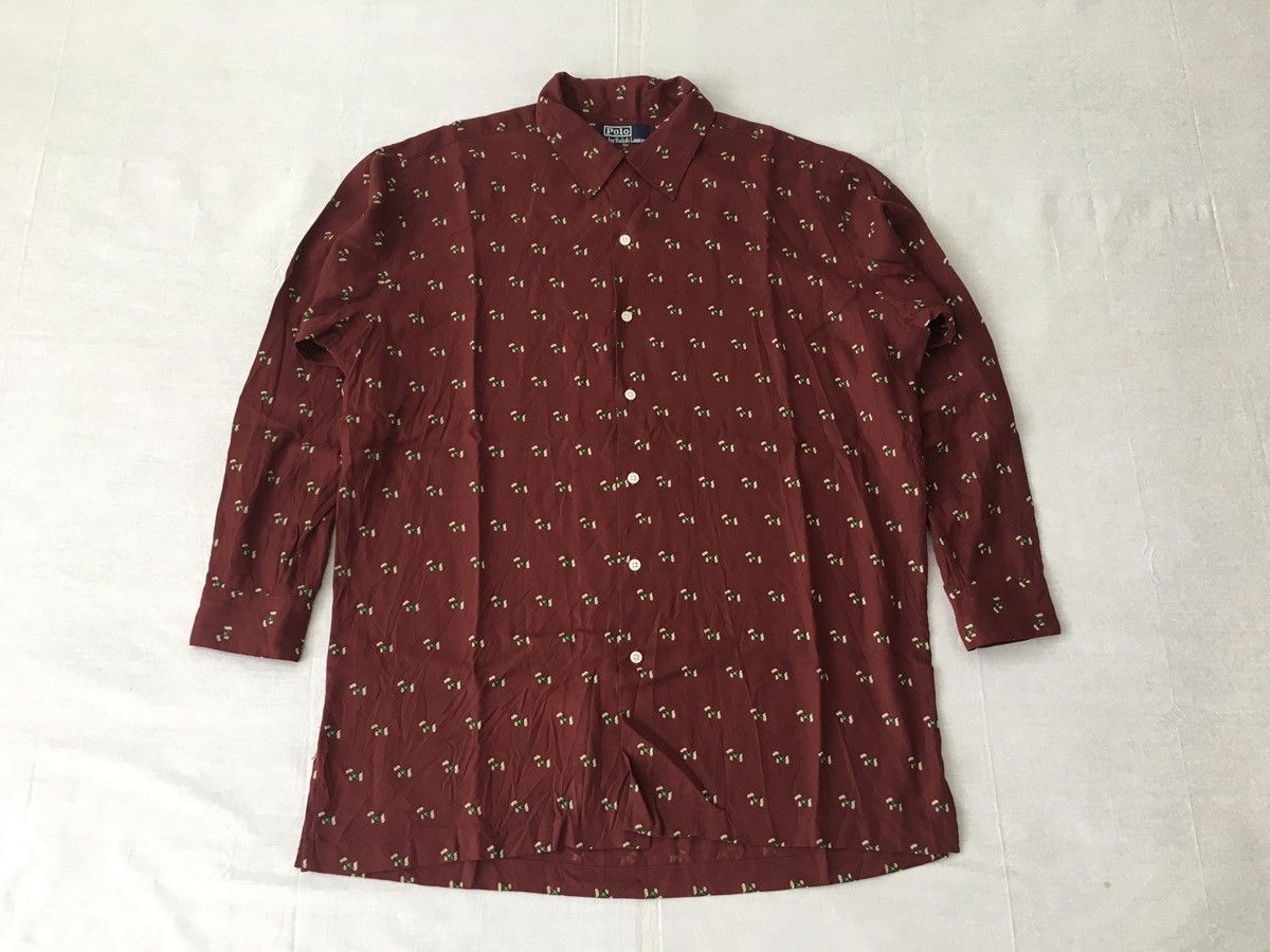 Polo Ralph Lauren Vintage Polo Ralph Lauren Atomic Dog Motif Polynosic Shirts Size US L / EU 52-54 / 3 - 2 Thumbnail