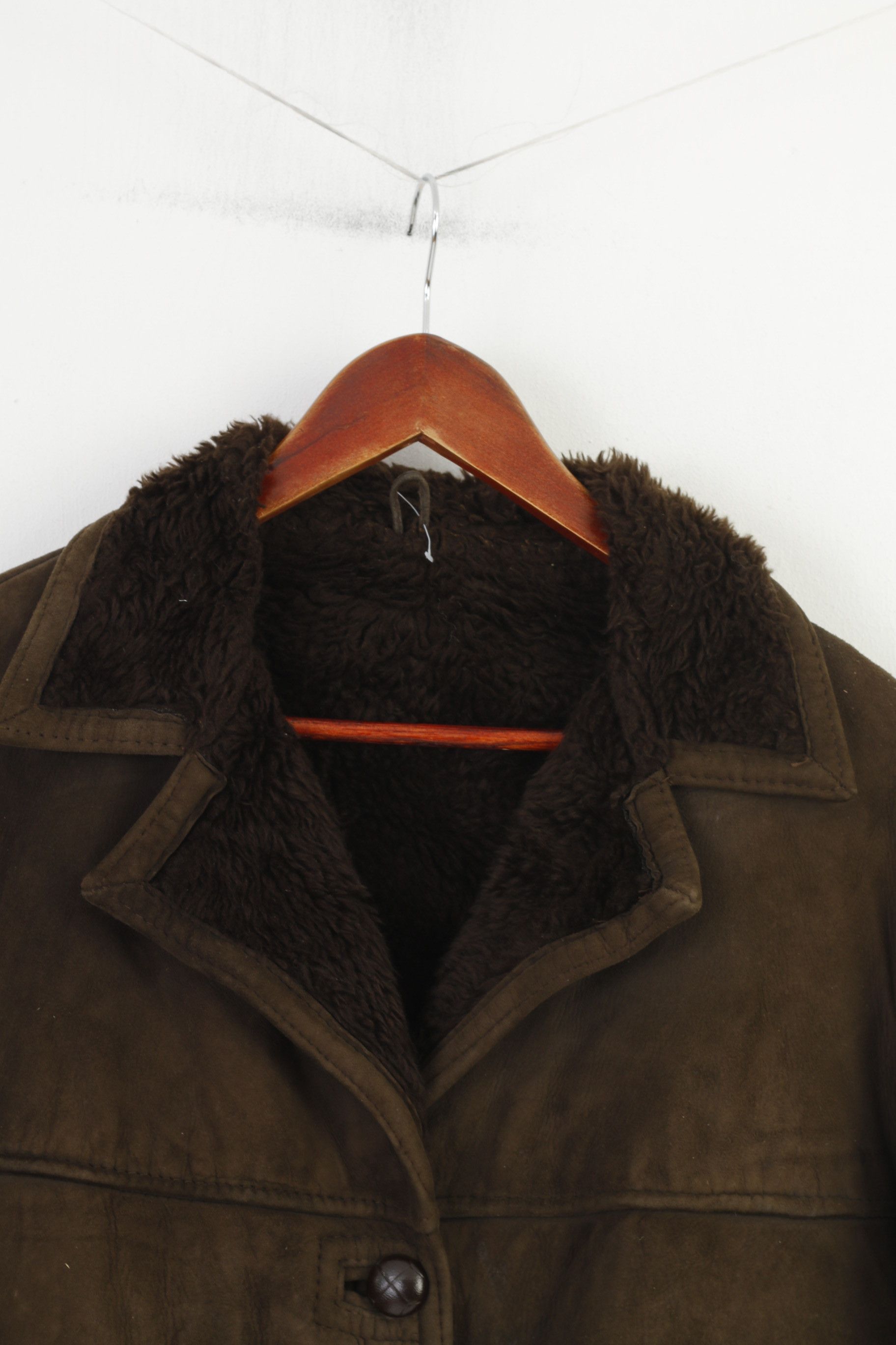 Vintage Real Suede Women 16 XL Jacket Single Breasted Brown 0718 Size XXL / US 16-18 / IT 52-54 - 2 Thumbnail