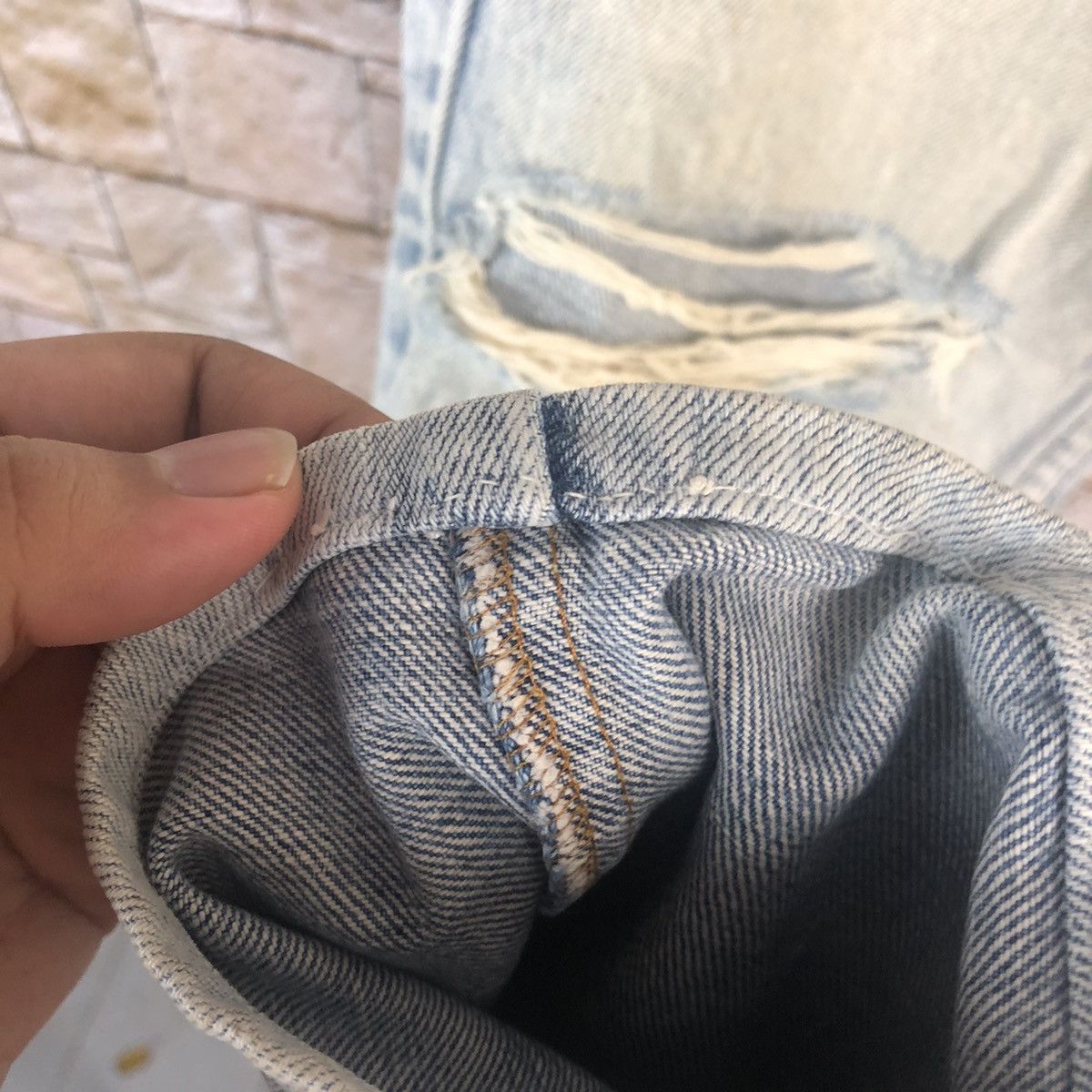Japanese Brand Japan vintage faded Blue Distressed Denim Pants #A58 Size US 29 - 12 Thumbnail