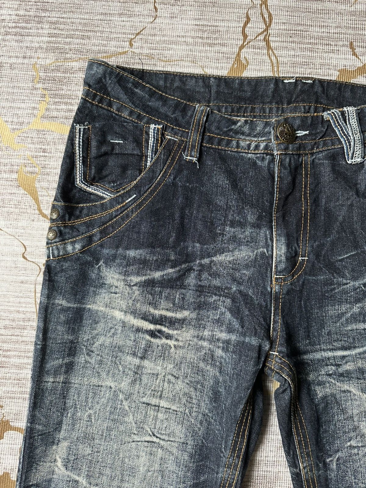 Japanese Brand FLARE Sky Bomber Claw Marks Design Denim Size US 34 / EU 50 - 10 Thumbnail