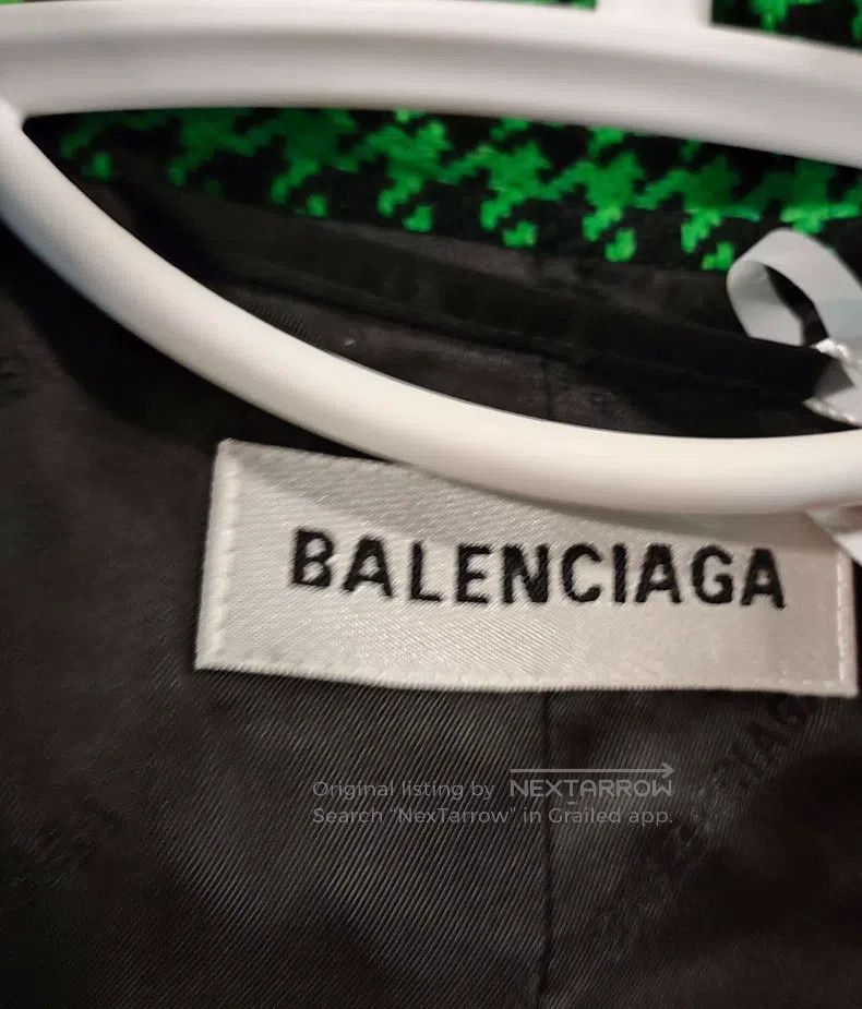 Balenciaga Balenciaga Green Houndstooth Knit Jacket Size 36 Size XS / US 0-2 / IT 36-38 - 3 Thumbnail