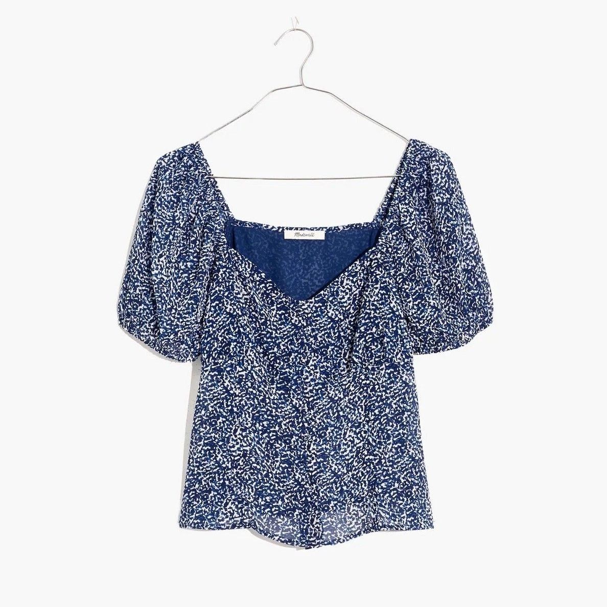 Madewell Madewell Sweetheart Bengali Block Print Puff Sleeve Top SZ 2 Size XS / US 0-2 / IT 36-38 - 2 Thumbnail