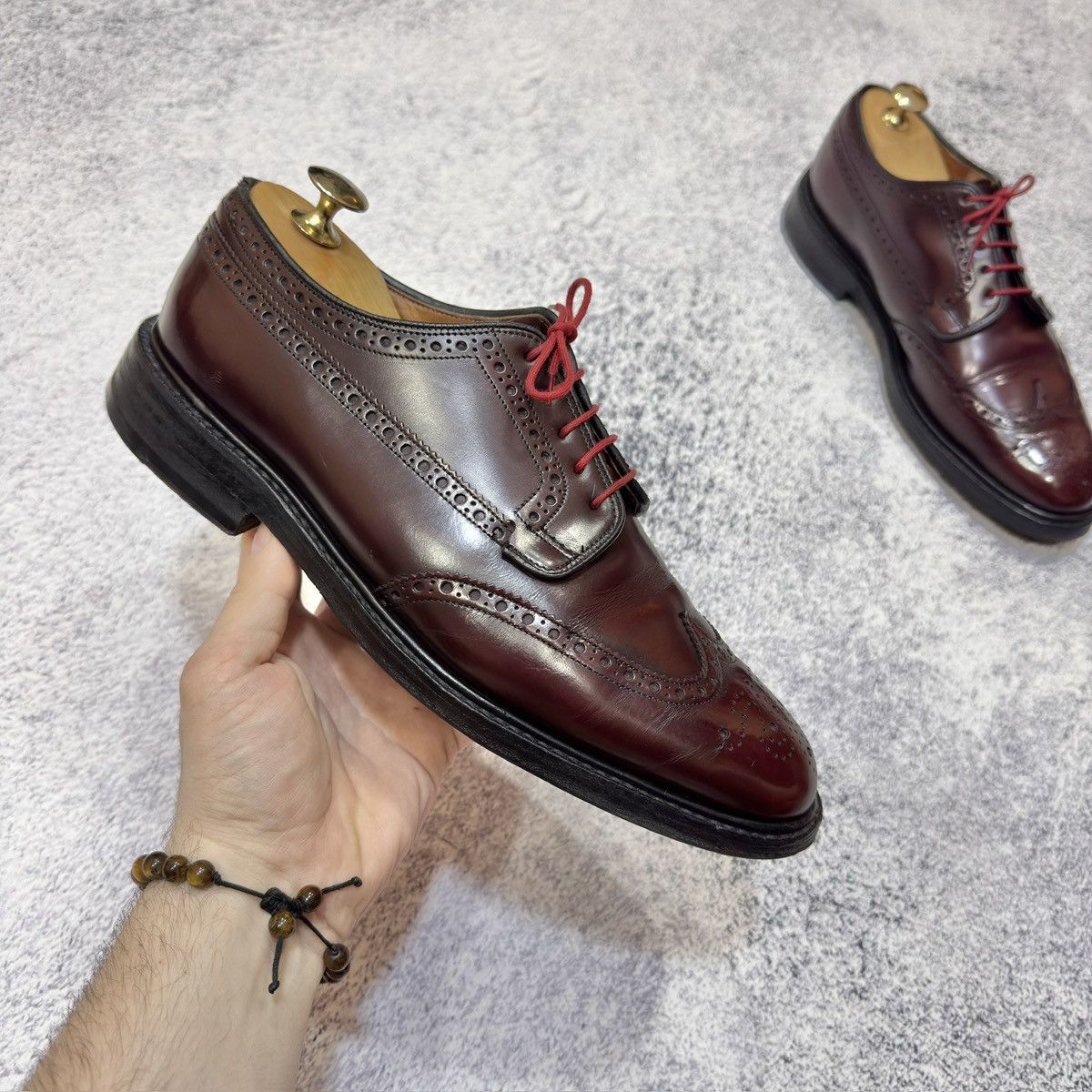Church's × Handmade Church’s Grafton Wingtip Brogues Burgundy US8.5 UK7.5 Size US 8.5 / EU 41-42 - 4 Thumbnail