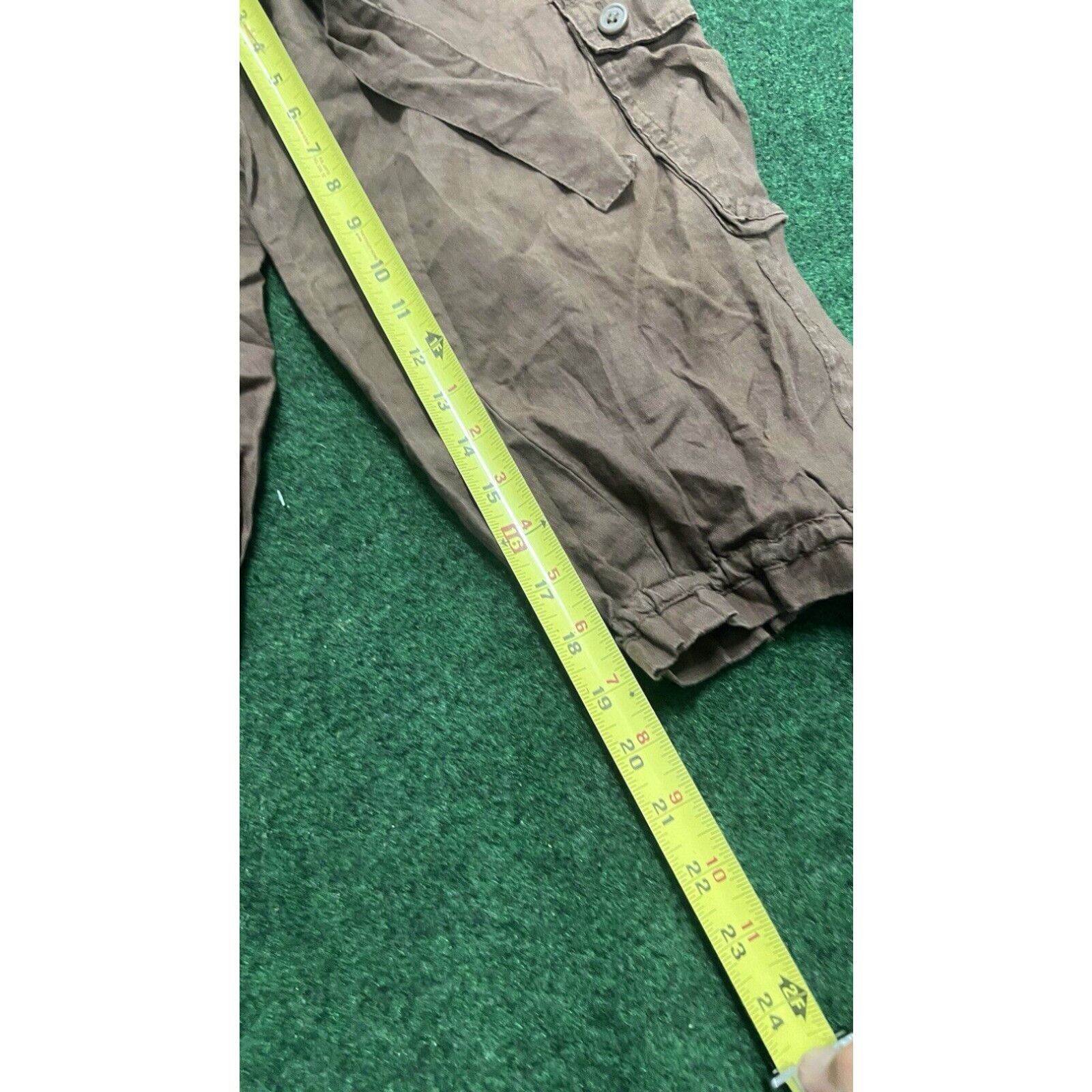 Vintage LADIES A.N.A. Brown LINEN CAPRI PANTS, SIZE 8 Summer walking Outdoors Size 30" / US 8 / IT 44 - 6 Thumbnail