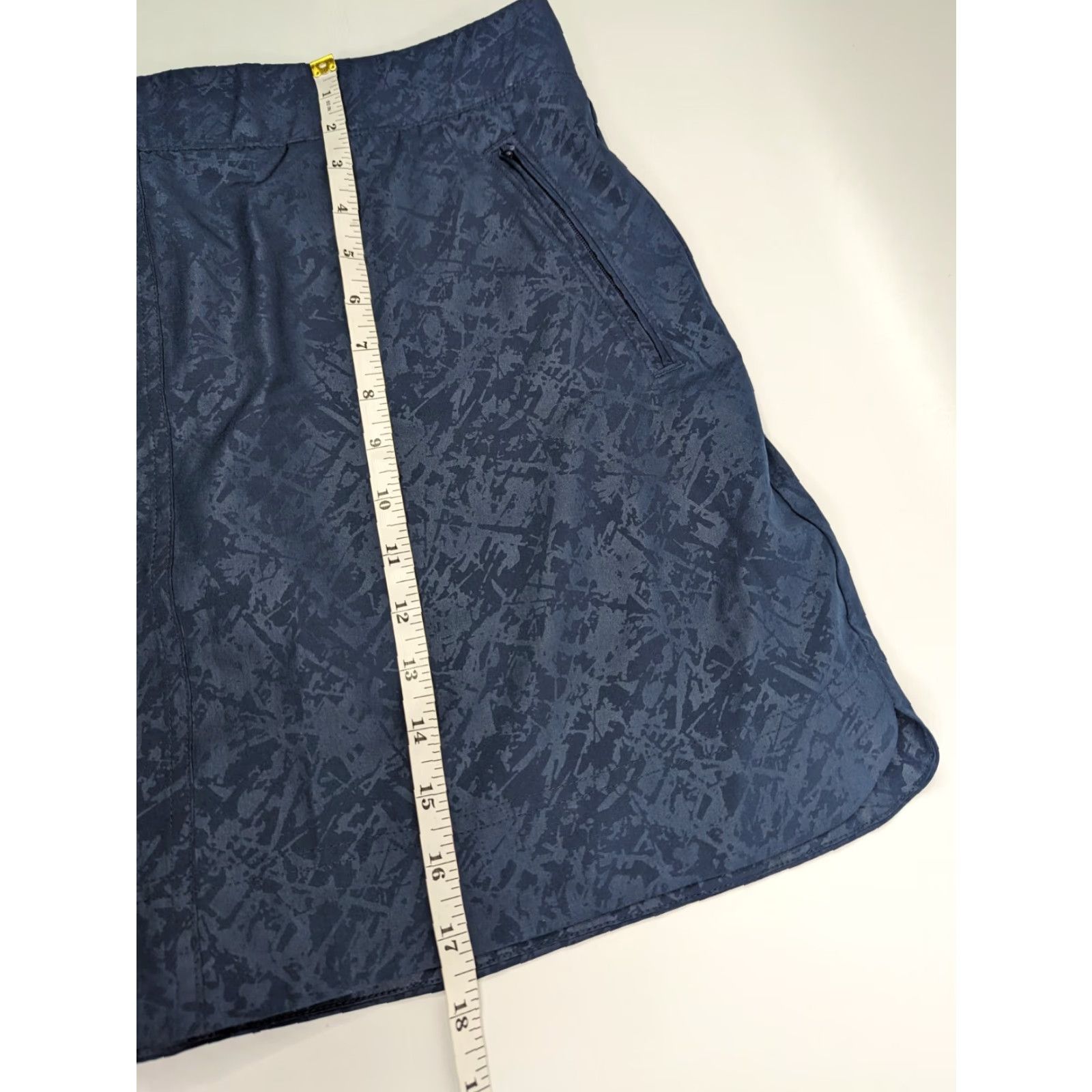 Orvis Orvis Skort Womens Large Blue Shattered Glass Embossed Pull On Skirt Inner Short Size 36" / US 14 / IT 50 - 4 Thumbnail