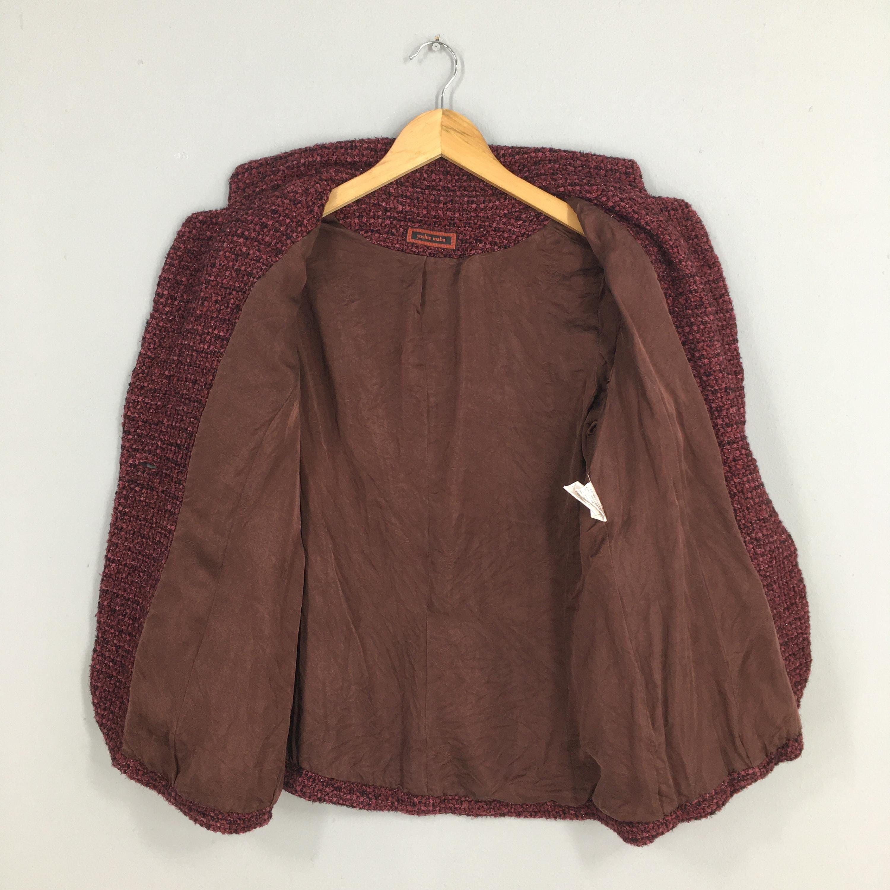 Designer Vintage Yoshie Inaba Women Red Wool Blazer Small Size S / US 4 / IT 40 - 6 Thumbnail