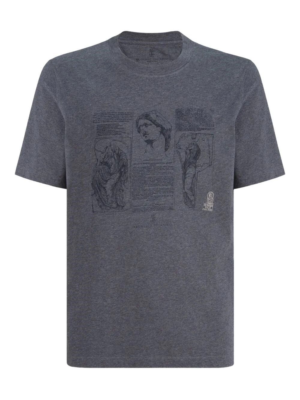 Brunello Cucinelli T-Shirt with Print Size US XL / EU 56 / 4 - 1 Thumbnail