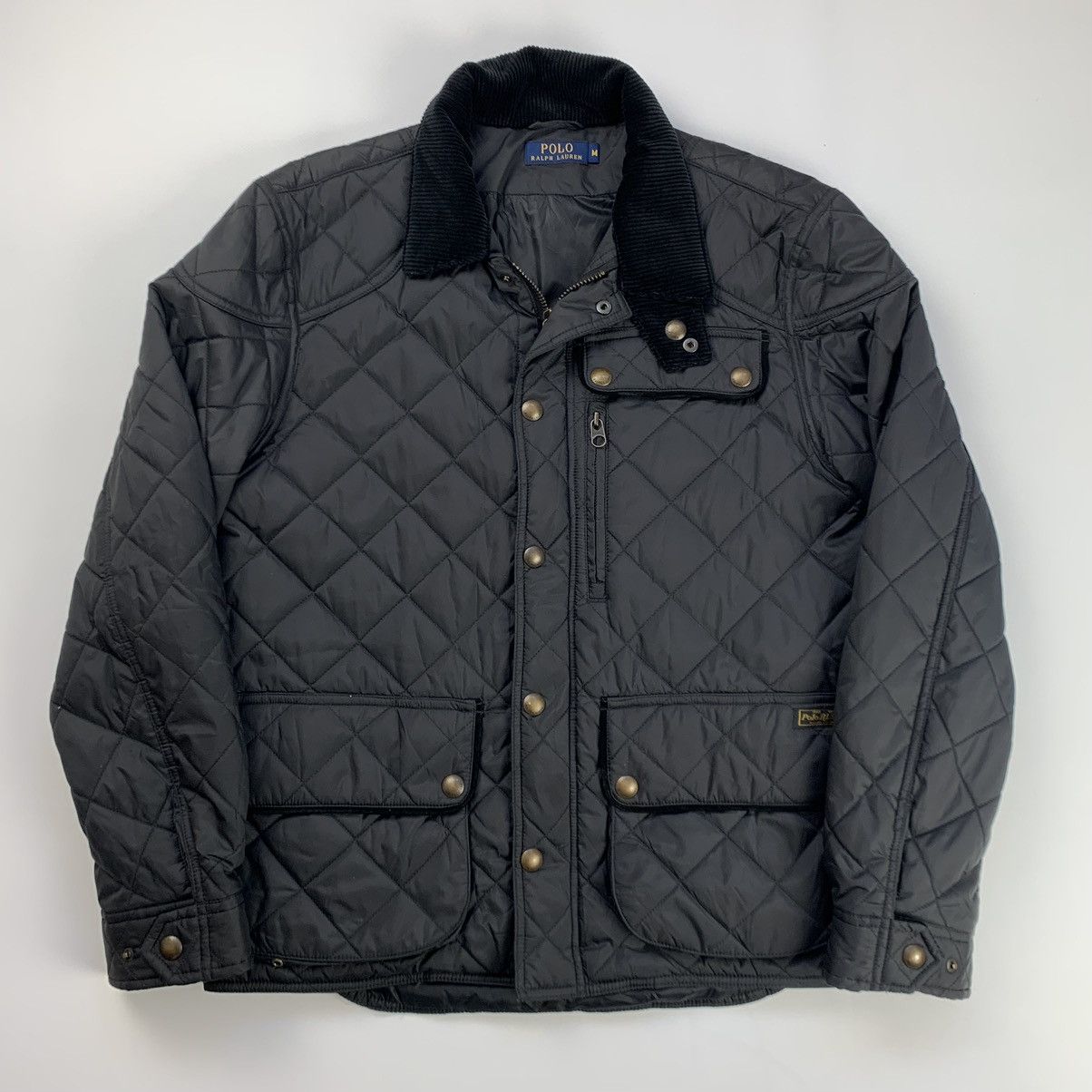 image of Polo Ralph Lauren Ralph Laurent Quilted Biker Style Jacket in Black, Men's (Size Medium)