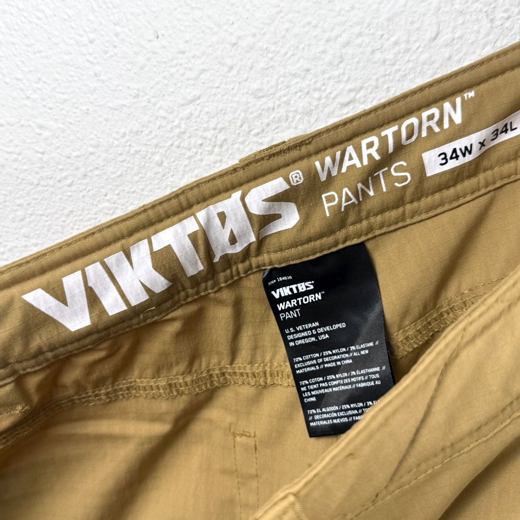 Vintage VIKTOS Wartorn Pants Mens 34x34 Khaki Ripstop Double Knee Tactical Utility Pants Size US 34 / EU 50 - 7 Thumbnail