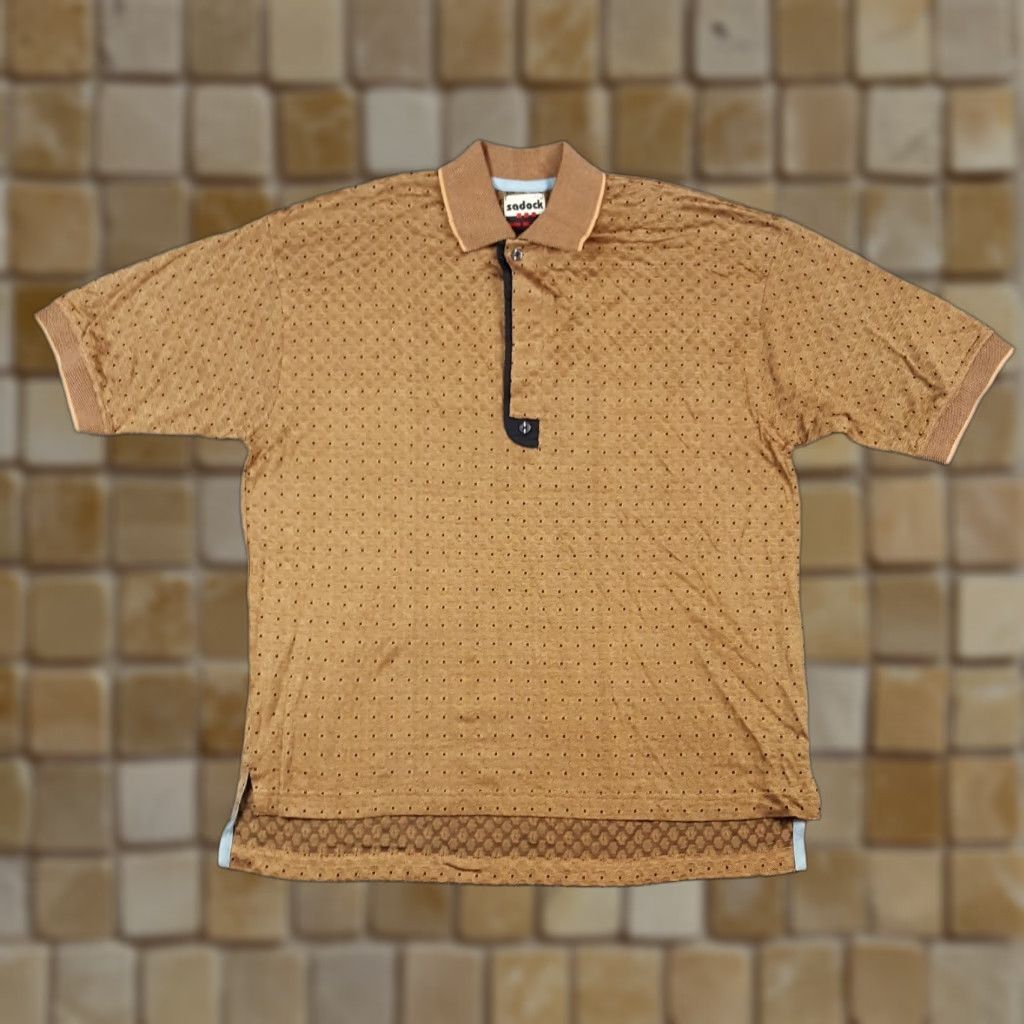 Vintage VINTAGE Sadock Polo Shirt Men S Geometric Cotton 90s Preppy Casual Summer Size 36R - 1 Thumbnail