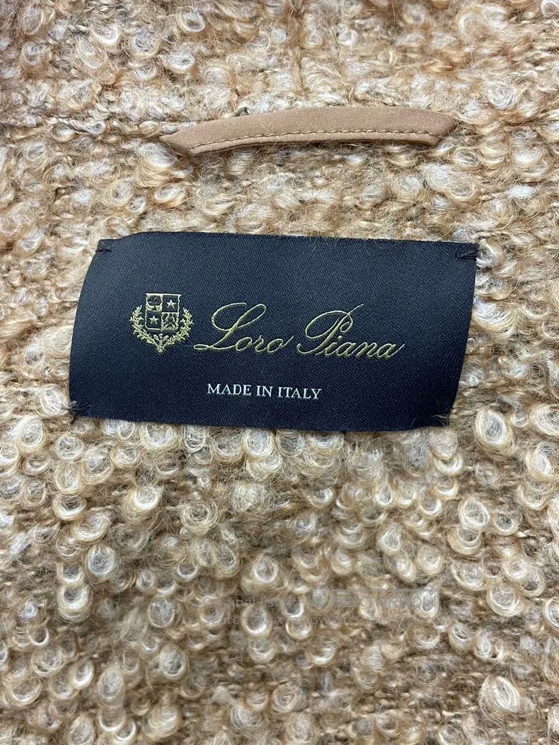 Loro Piana LORO PIANA Khaki Mid-length Cashmere and Mohair Teddy Bear Size XS / US 0-2 / IT 36-38 - 4 Thumbnail