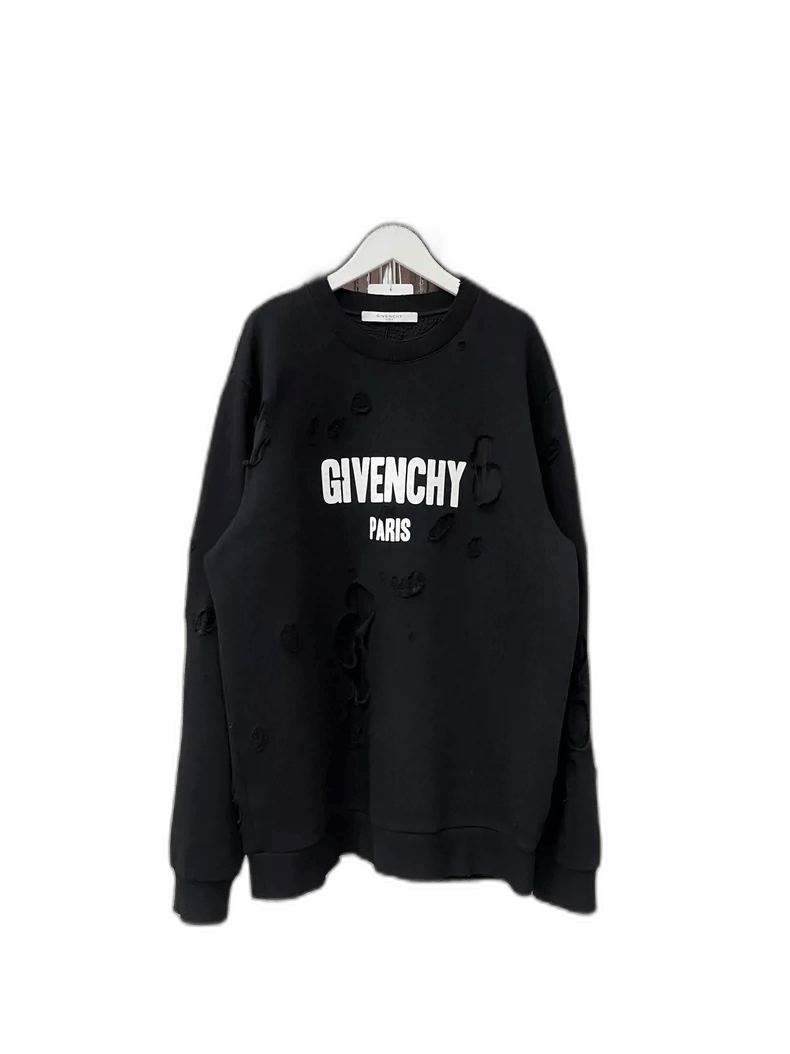 Givenchy Givenchy Givenchy Distressed Sweatshirt with Logo -2507 Size US L / EU 52-54 / 3 - 1 Thumbnail