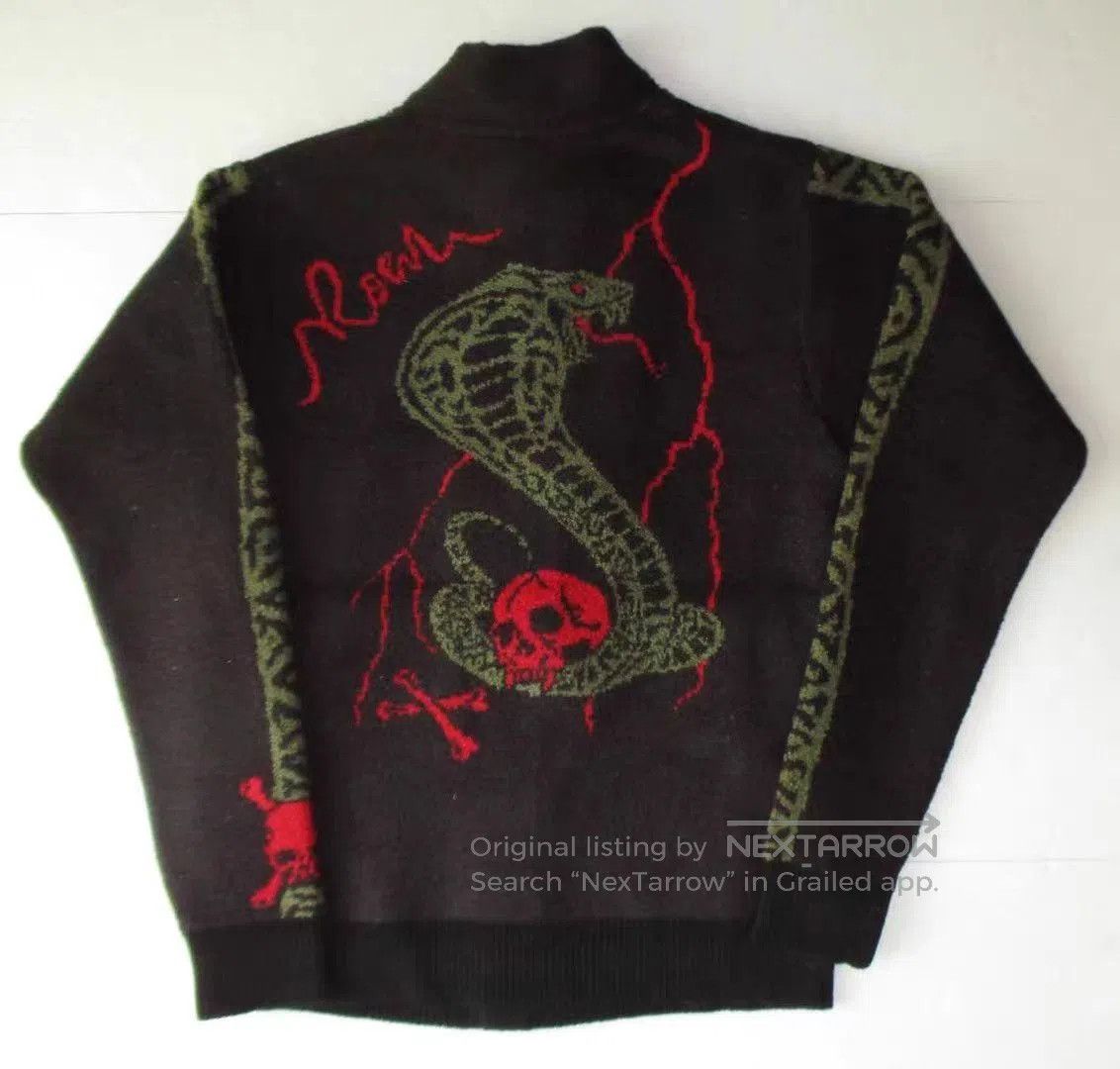 Roen Black Bomber Jacket with Patterned Sleeves - L. Size US L / EU 52-54 / 3 - 2 Thumbnail