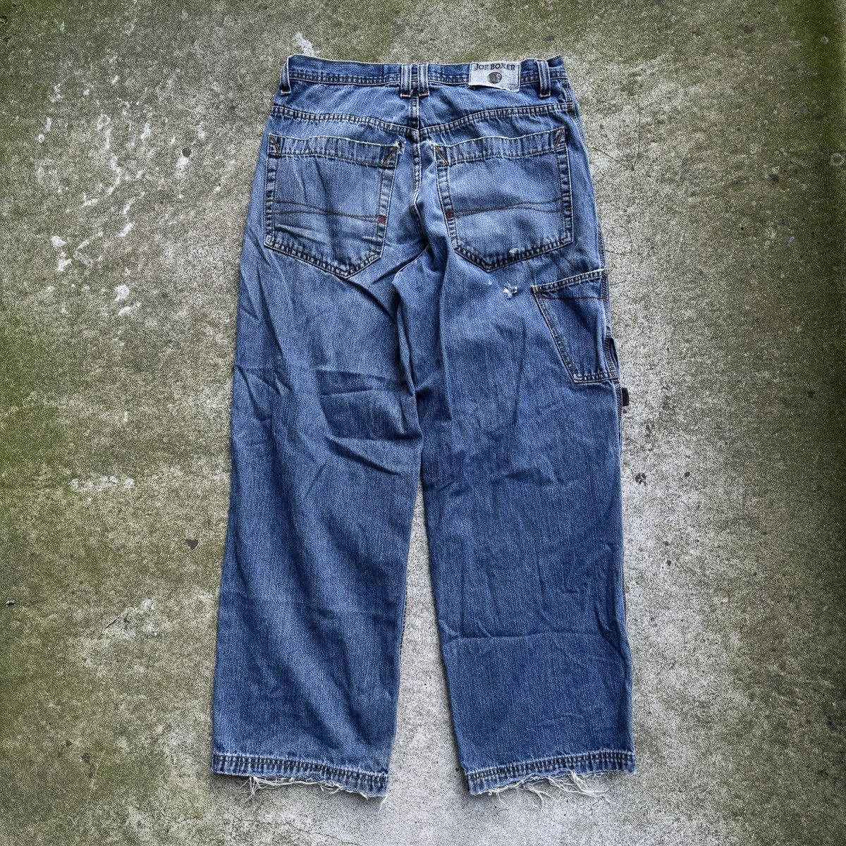 Vintage Thrashed Faded Distressed Baggy Wide Skater Jeans ERD Grunge Size US 33 - 2 Thumbnail
