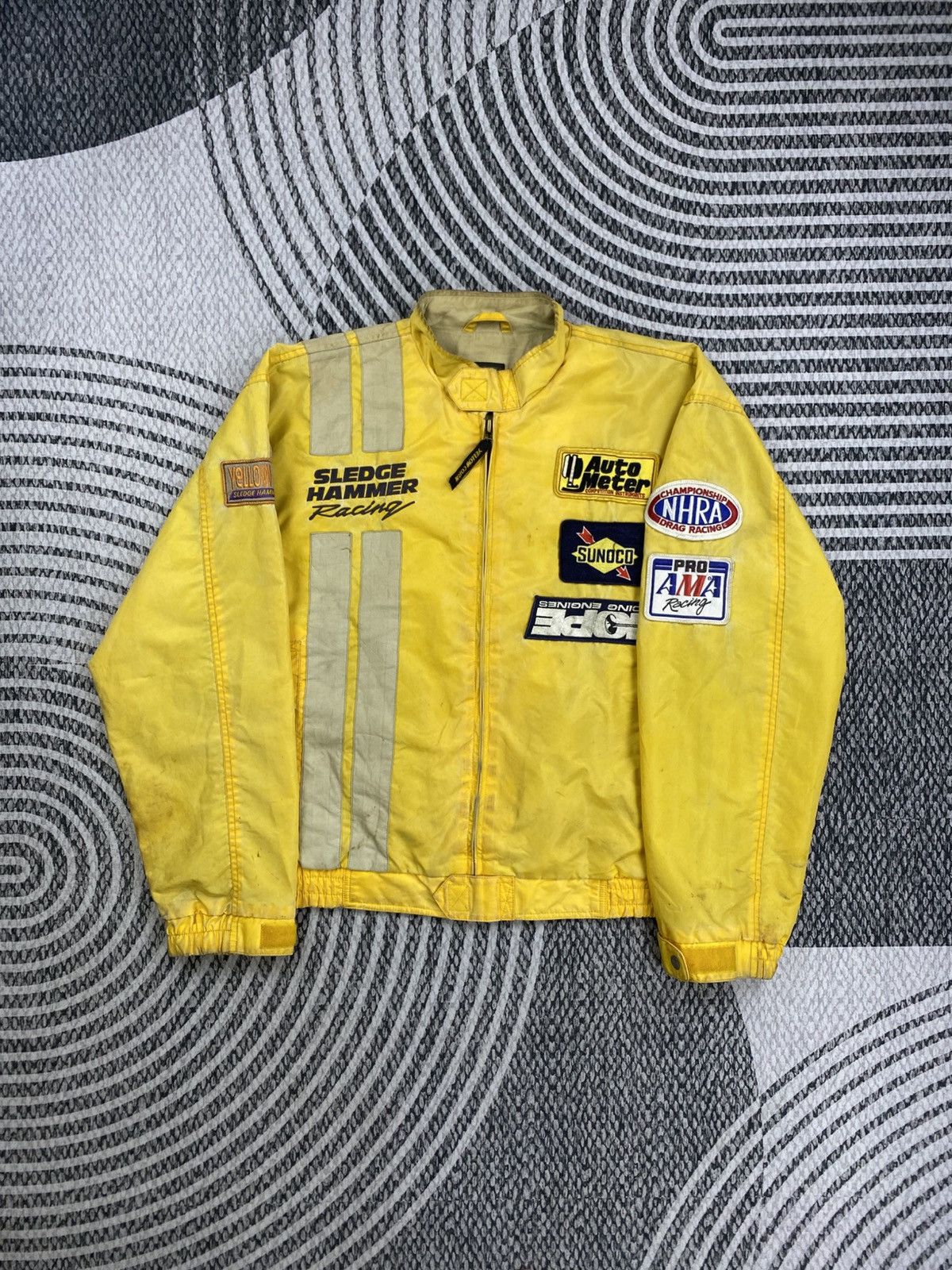Vintage Yellow Corn Sledge Hammer Racing Zipper Jacket