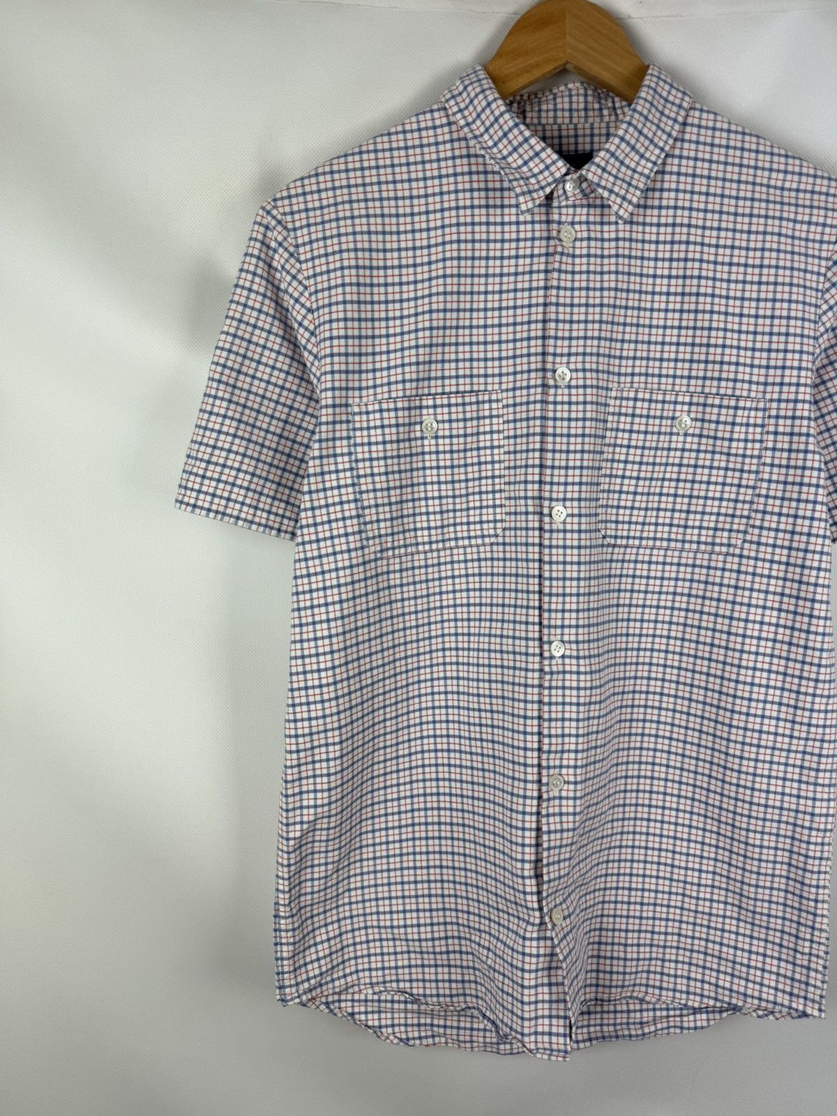 A.P.C. A.P.C. Short Sleeve Cotton Plaid Button Up Classic Shirt Size US S / EU 44-46 / 1 - 2 Thumbnail