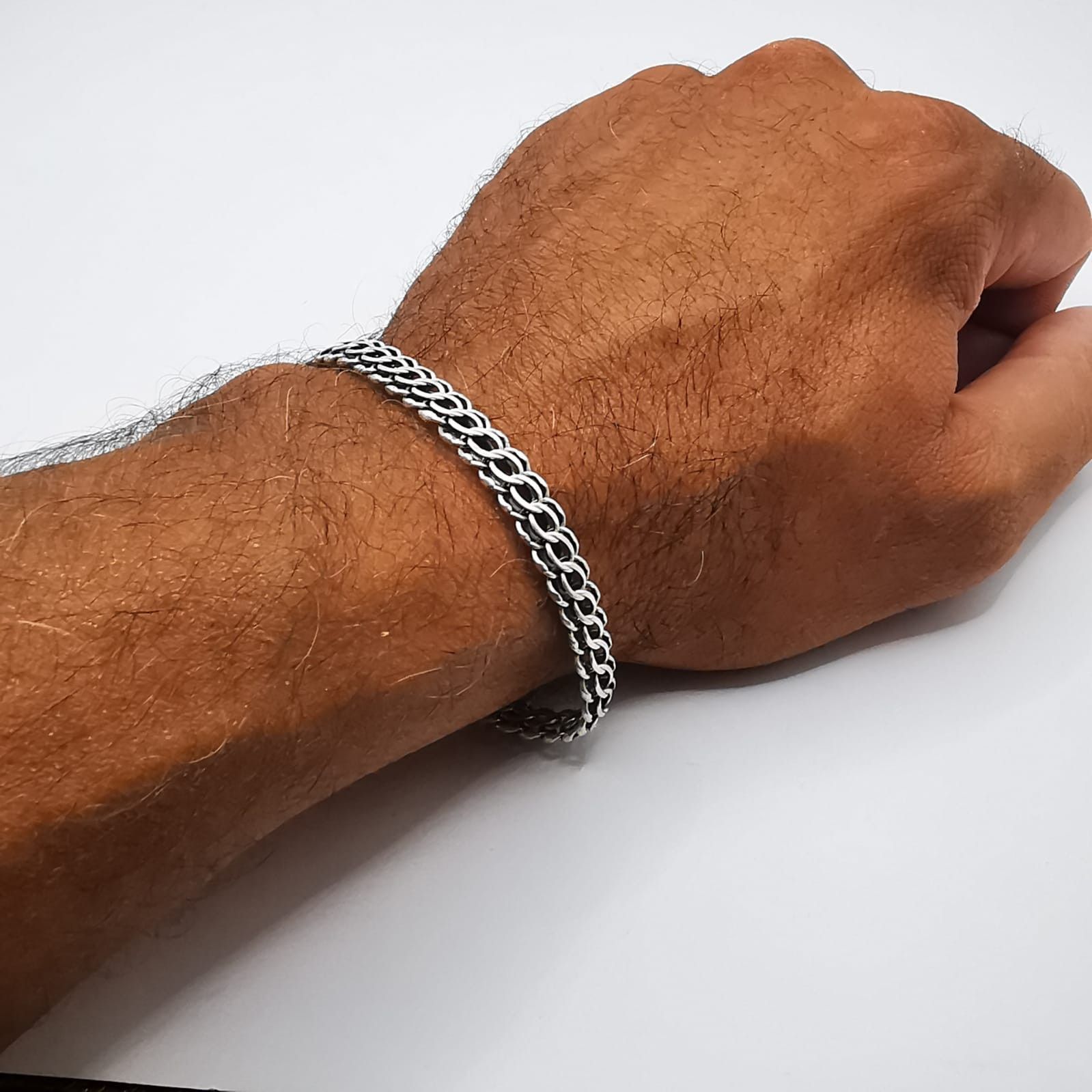 Sterling Silver Vintage Bracelet ,925 Sterling Silver, Handmade 14,82g Size ONE SIZE - 4 Thumbnail