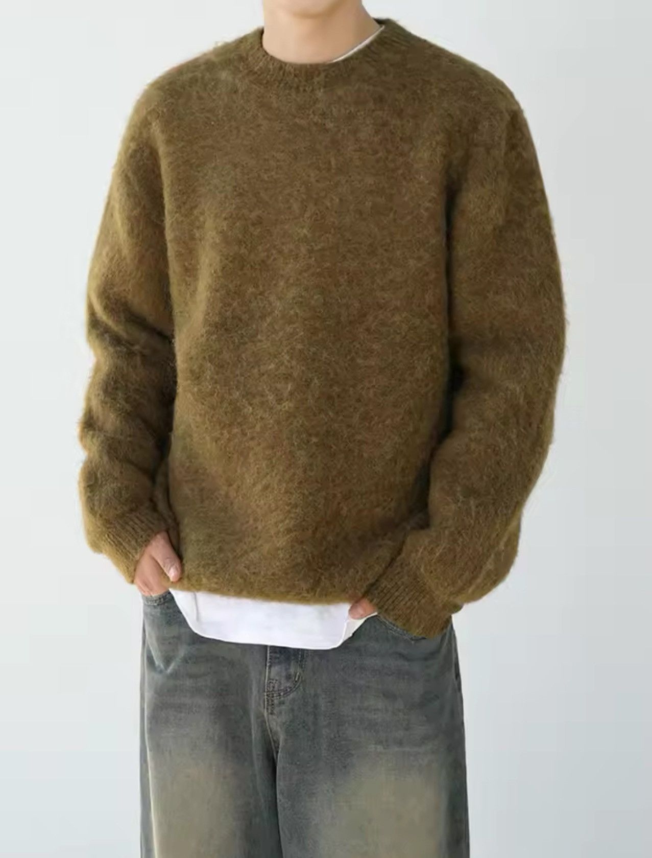 Other × Vintage Knit Sweater Round Neck Loose Plush Style Size US M / EU 48-50 / 2 - 2 Thumbnail