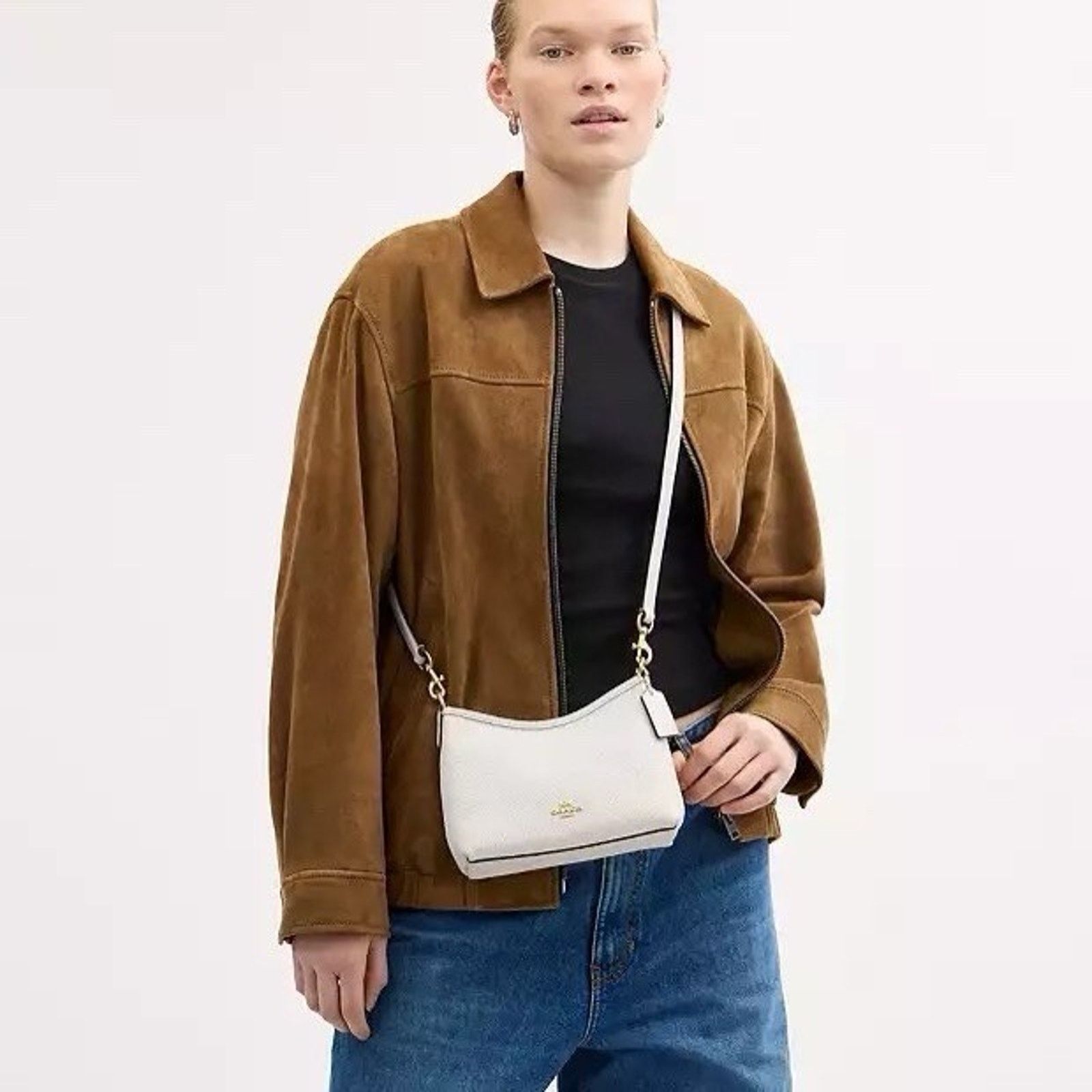 Coach NWT COACH Laurel Small Shoulder Bag Leather CBH16 Gold/Chalk Size ONE SIZE - 9 Thumbnail
