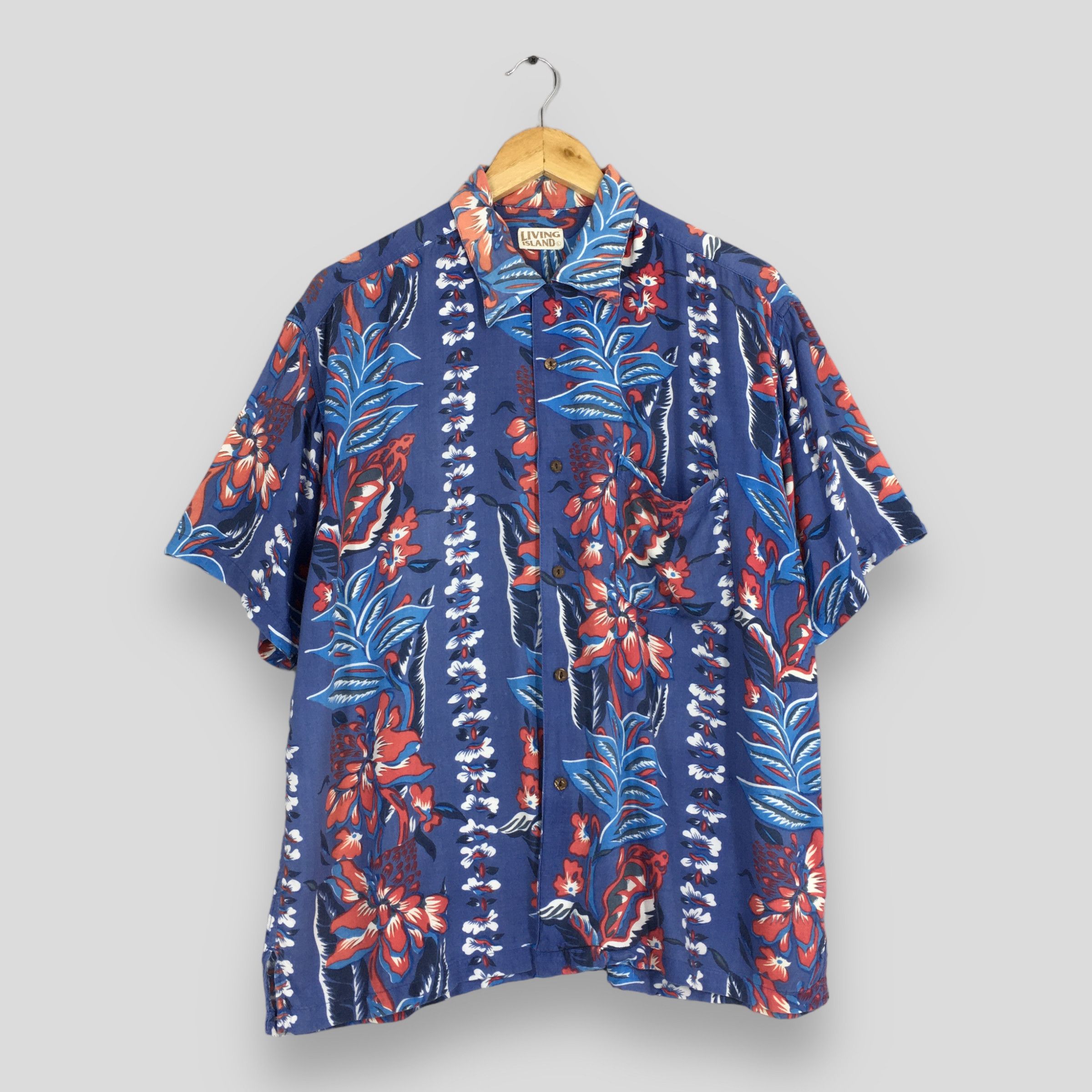 Vintage 90s Living Island Hibiscus Flower Tropical Hawaii Shirt Size US L / EU 52-54 / 3 - 1 Thumbnail