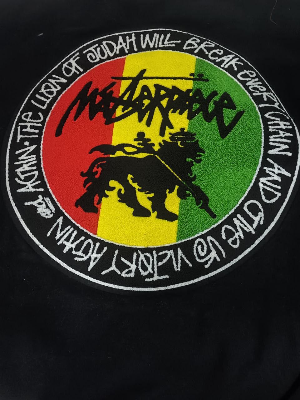 Stussy Masterpiece Rasta Lion Leather Sleeve Melton Stadium Jacket Size US XL / EU 56 / 4 - 3 Thumbnail
