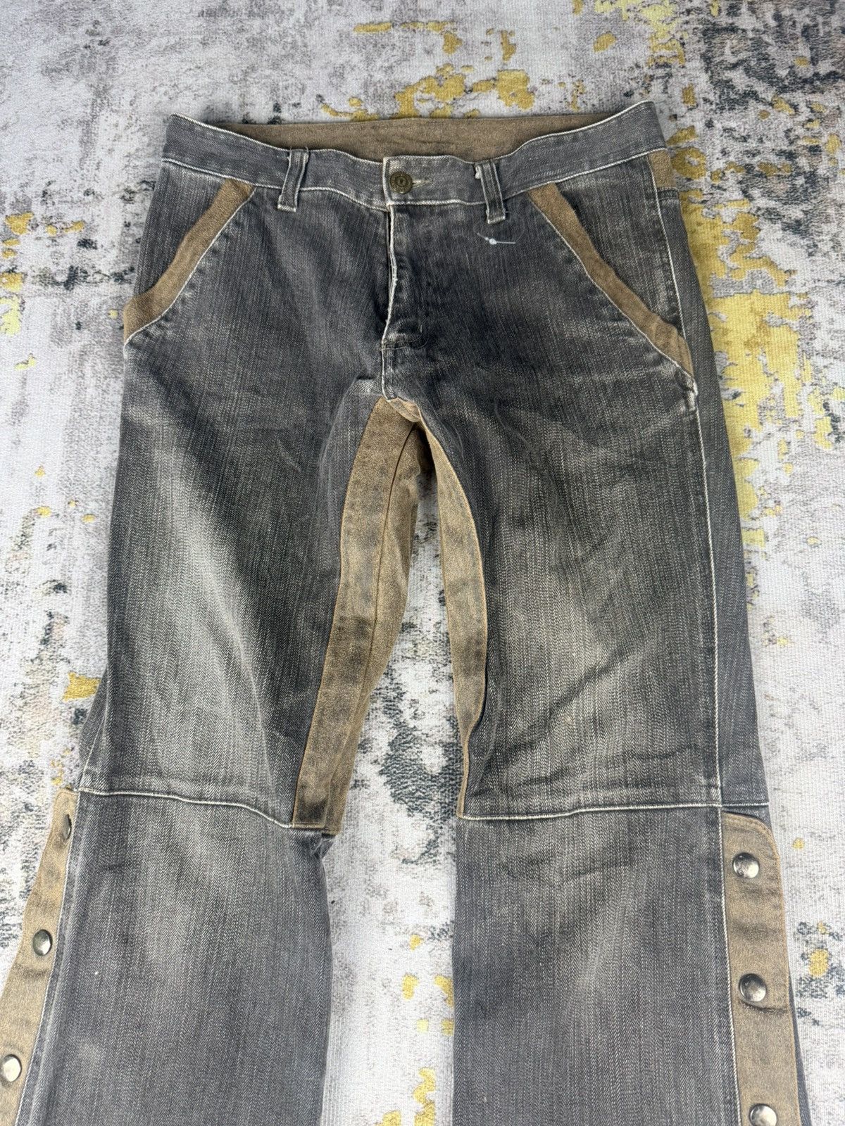 Tornado Mart Rare Flared Tornado Mart Suede Washed Jeans Size US 29 - 3 Thumbnail