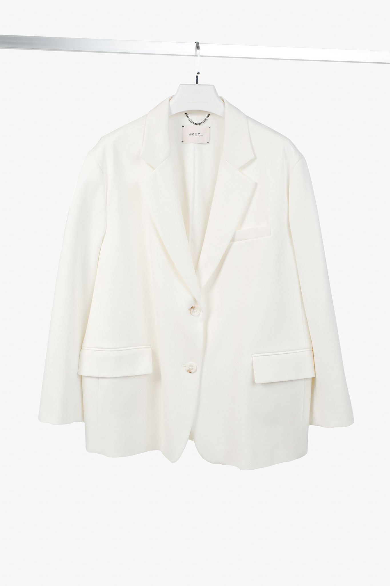 DOROTHEE SCHUMACHER Dorothee Schumacher Essence Camellia White Oversized Jacket Size L / US 10 / IT 46 - 1 Thumbnail