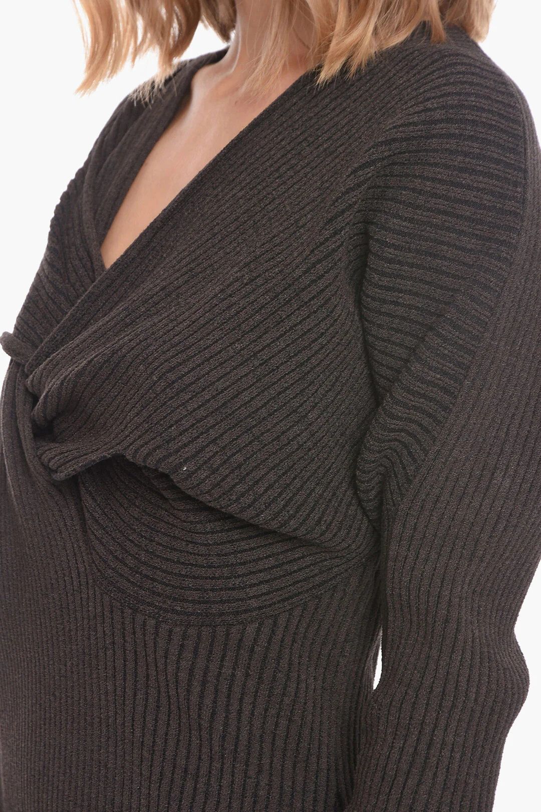 Bottega Veneta og1mm0426 Knit Minidress in Brown Size XS / US 0-2 / IT 36-38 - 3 Thumbnail