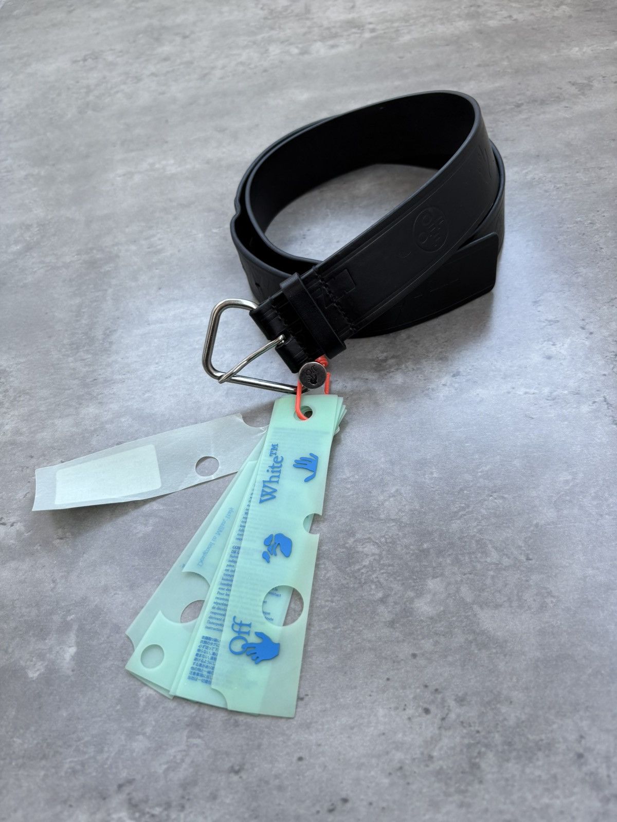 Pre-owned Off-white Leather Belt Black Leather Belt With Logo