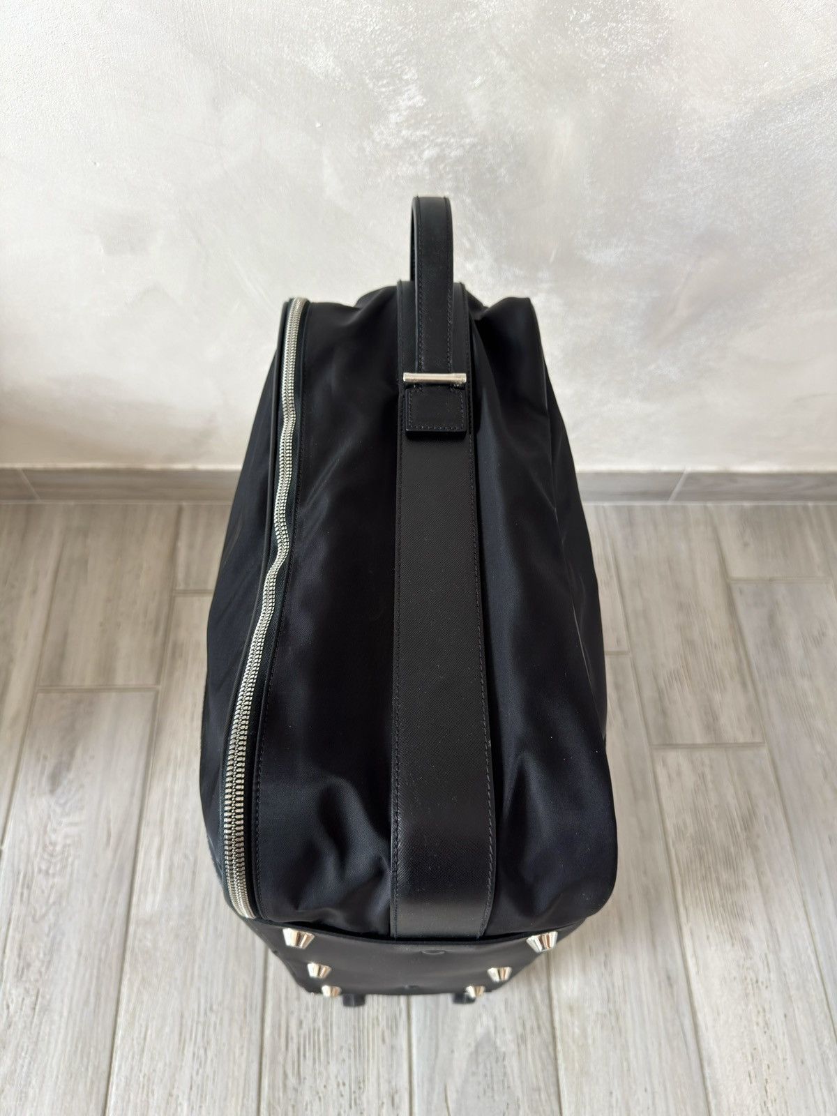 Prada Prada Triangle Logo Nylon Luggage Bag - Black Size ONE SIZE - 7 Thumbnail