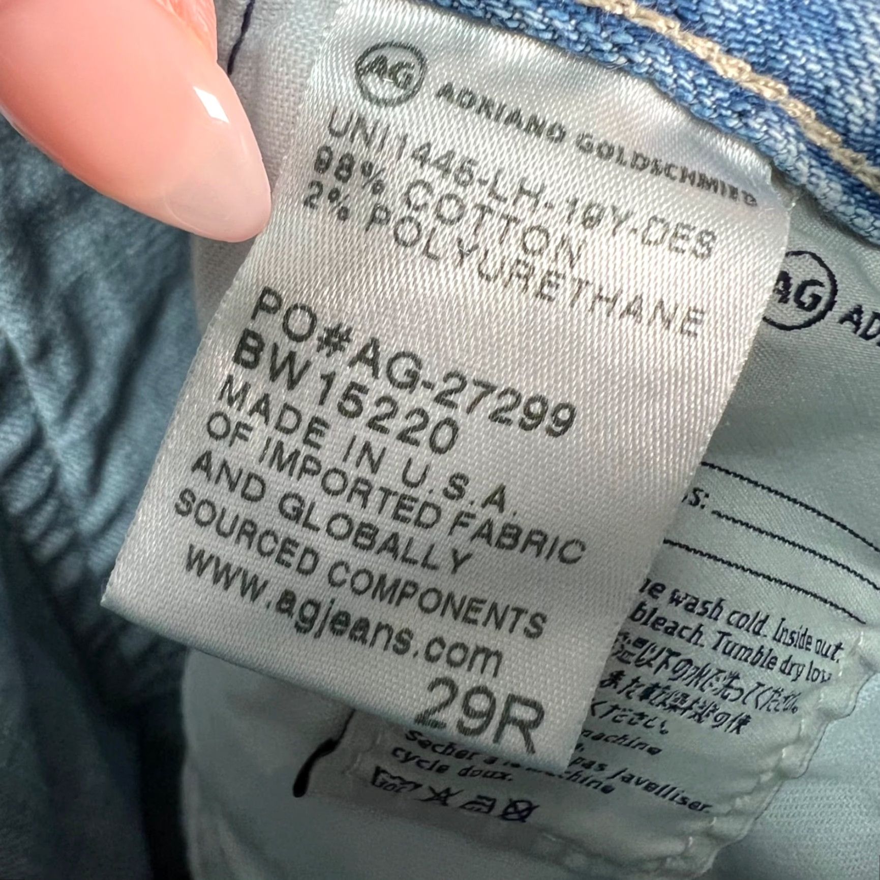 Vintage AG Adriano Goldschmied The Stilt Cigarette Leg Distressed Jeans Light Wash 29 Size 29" - 5 Thumbnail