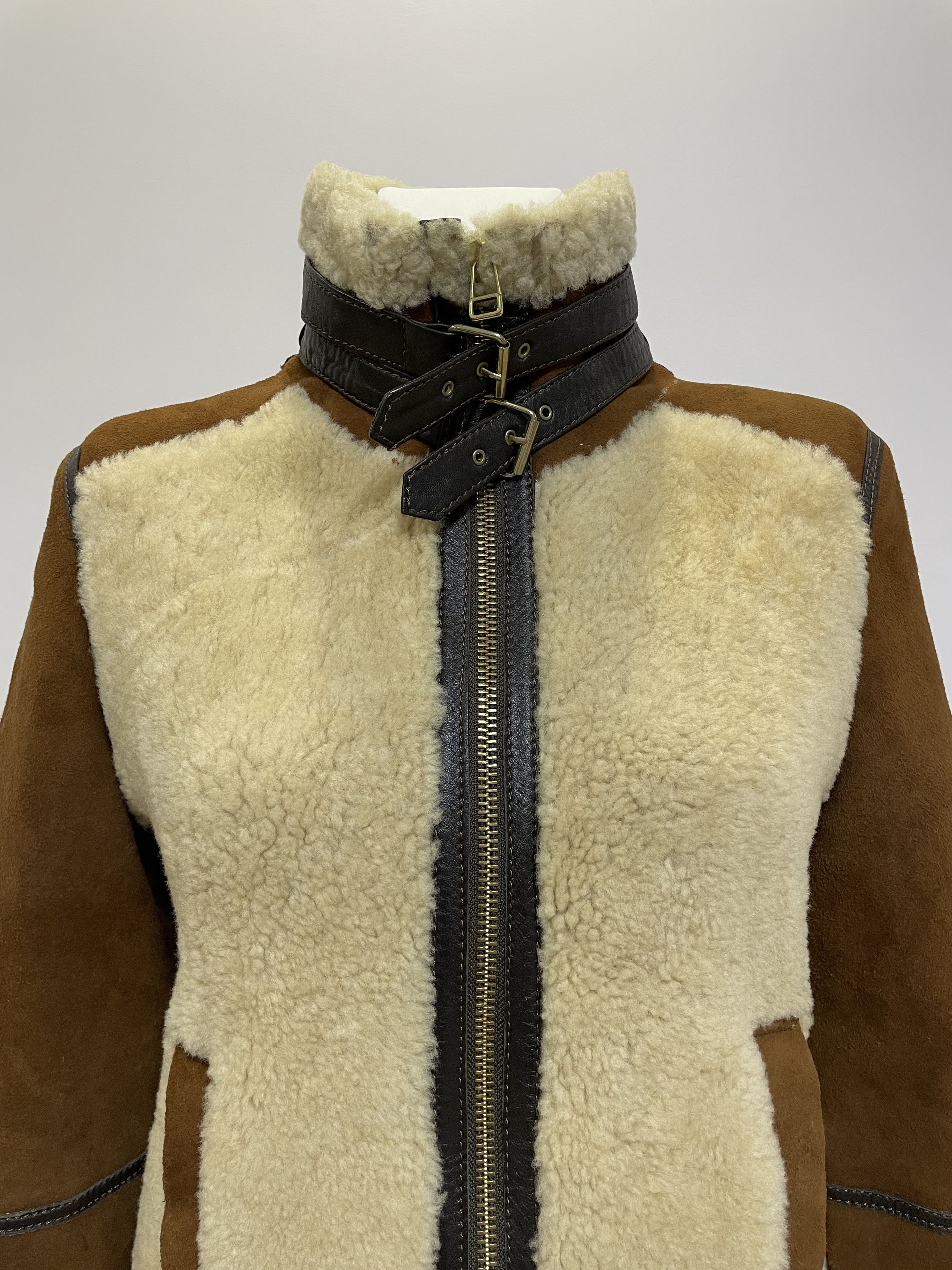 Massimo Dutti MASSIMO DUTTI Aviator Fur Shearling Bomber Jacket Sheepskin Size M / US 6-8 / IT 42-44 - 8 Thumbnail