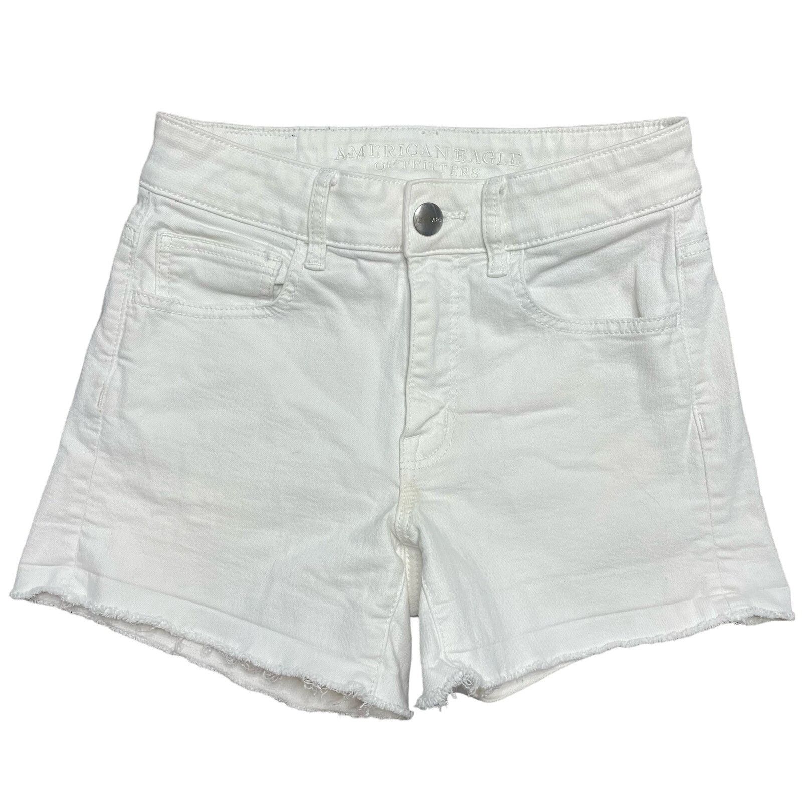 American Eagle Outfitters American Eagle White Denim Shorts Size 27" / US 4 / IT 40 - 6 Thumbnail
