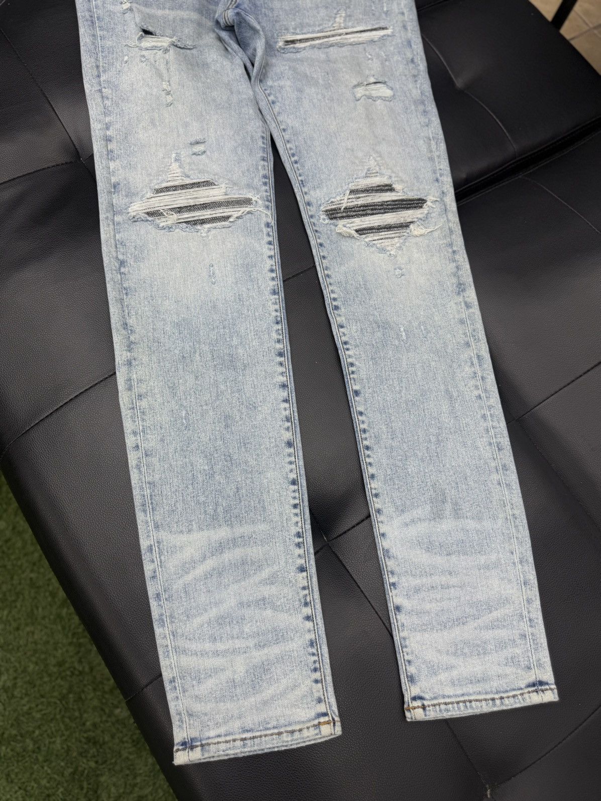 Amiri Amiri MX1 Jeans Blue Glitter Iridescent Patch Size 34 Size US 34 / EU 50 - 6 Thumbnail